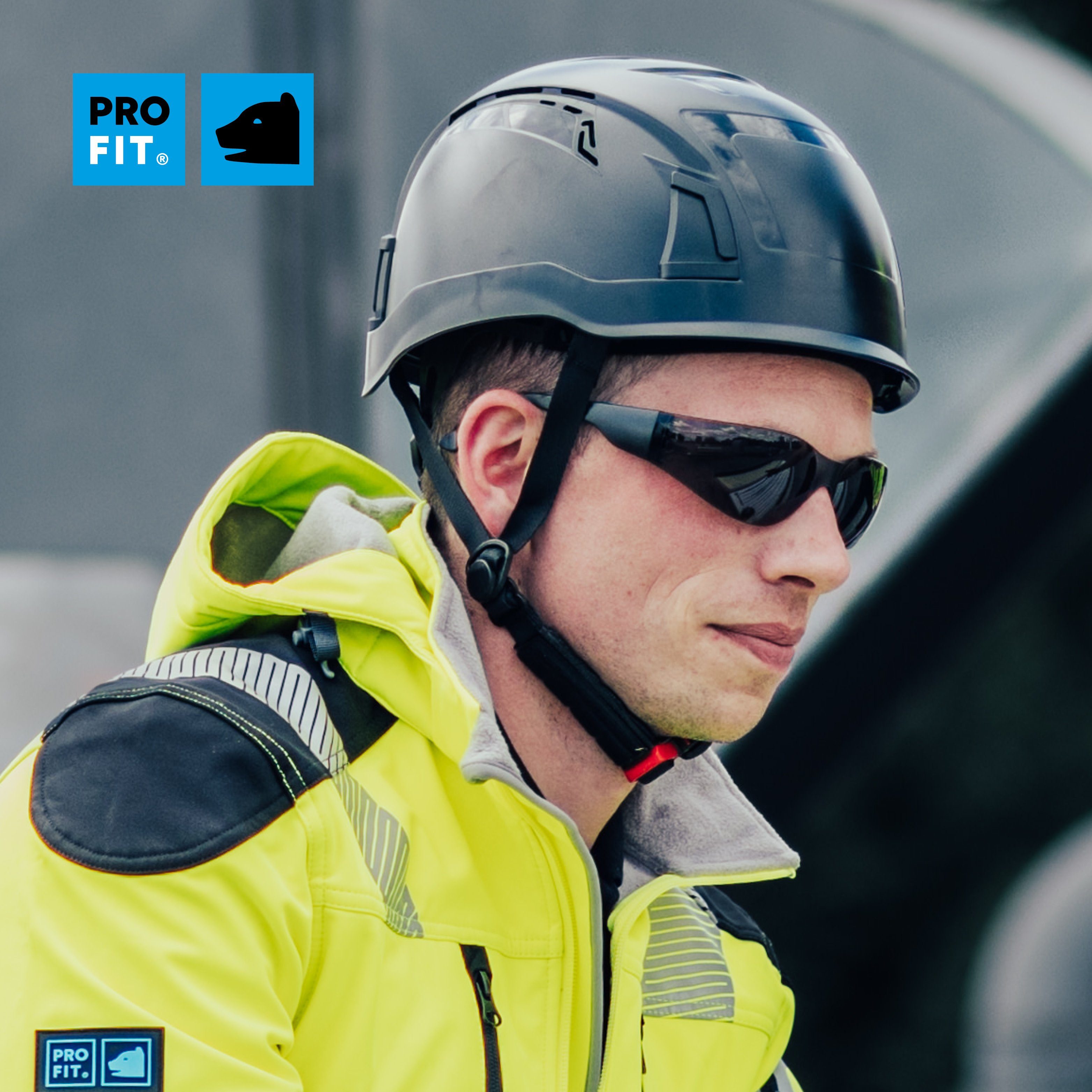 PRO FIT by Fitzner Arbeitsschutzbrille Light, Arbeitsbrille mit Seitenschutz, Beschlagfreie Sicherheitsbrille, Rahmenlos & Leicht, UV-Schutz - Schwarz