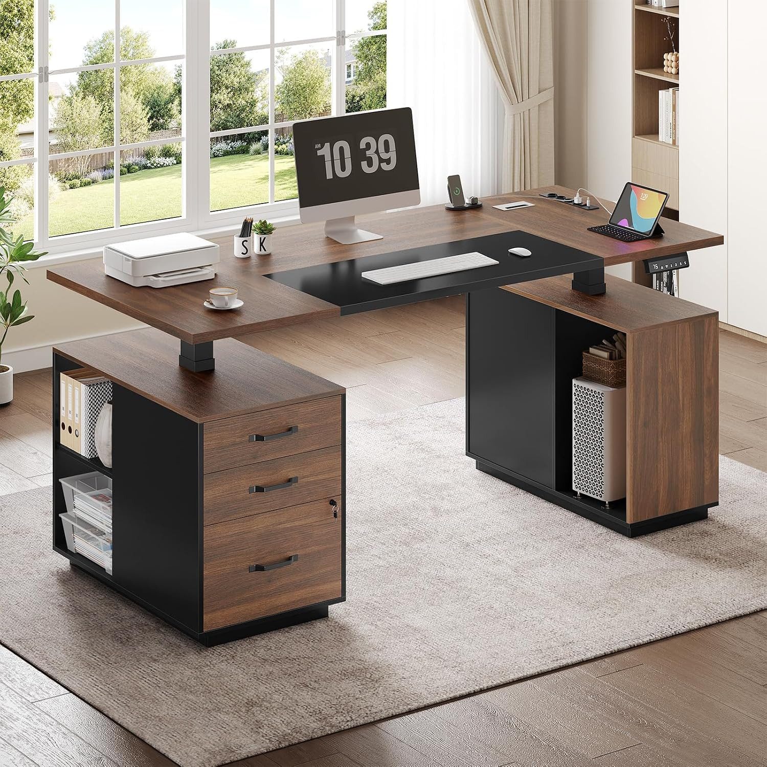 Schreibtisch elektrisch höhenverstellbar 140x70 x73-118 cm, Stehtisch, Bürotisch