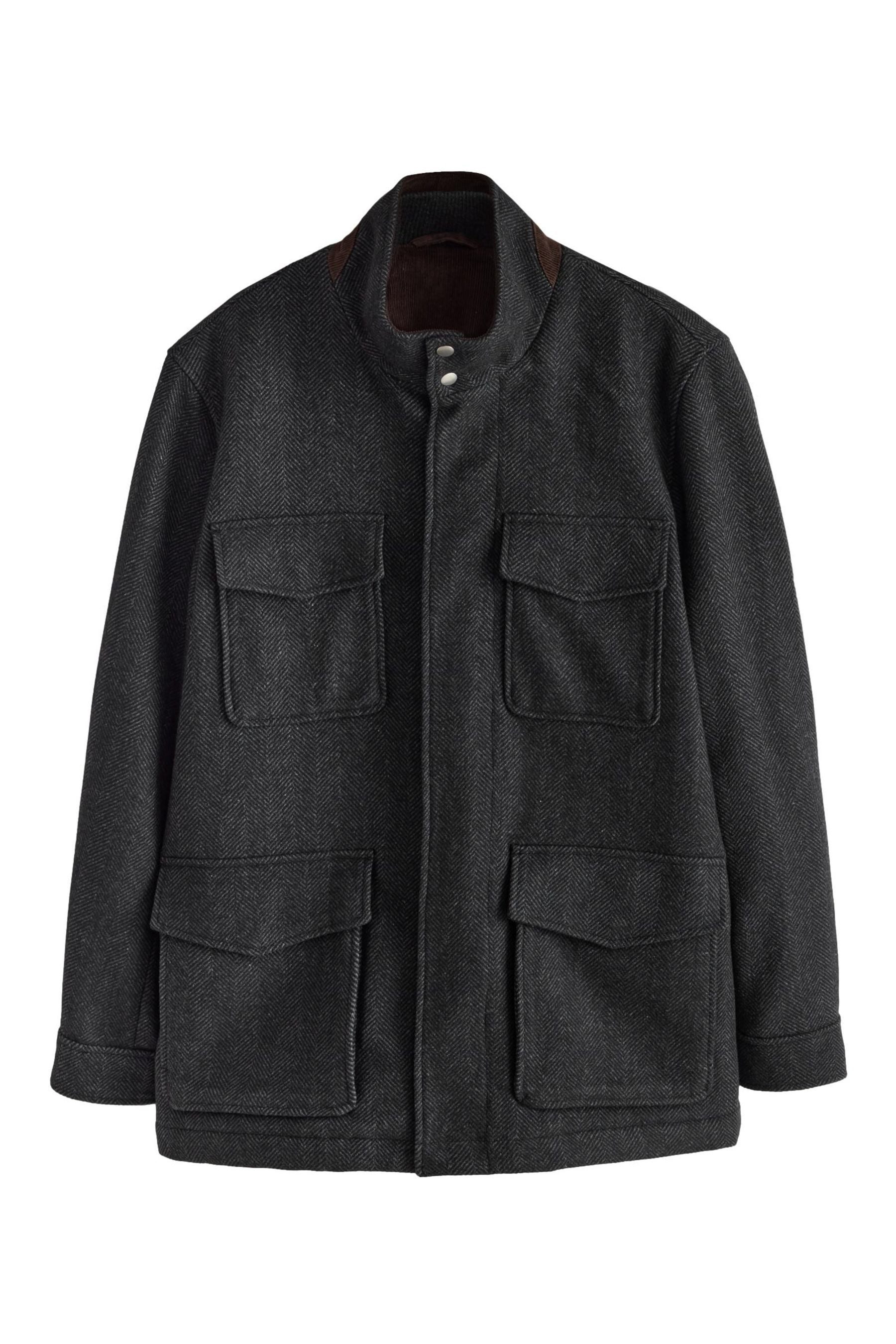 Next Blouson Mantel aus Wollgemisch mit vier Taschen Stehkragen (1-St)