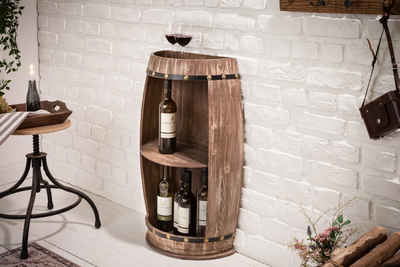 riess-ambiente Weinregal BODEGA 79cm natur, Einzelartikel 1-tlg., Holz · Flaschenregal · Shabby Chic · Weinfass · Pinie