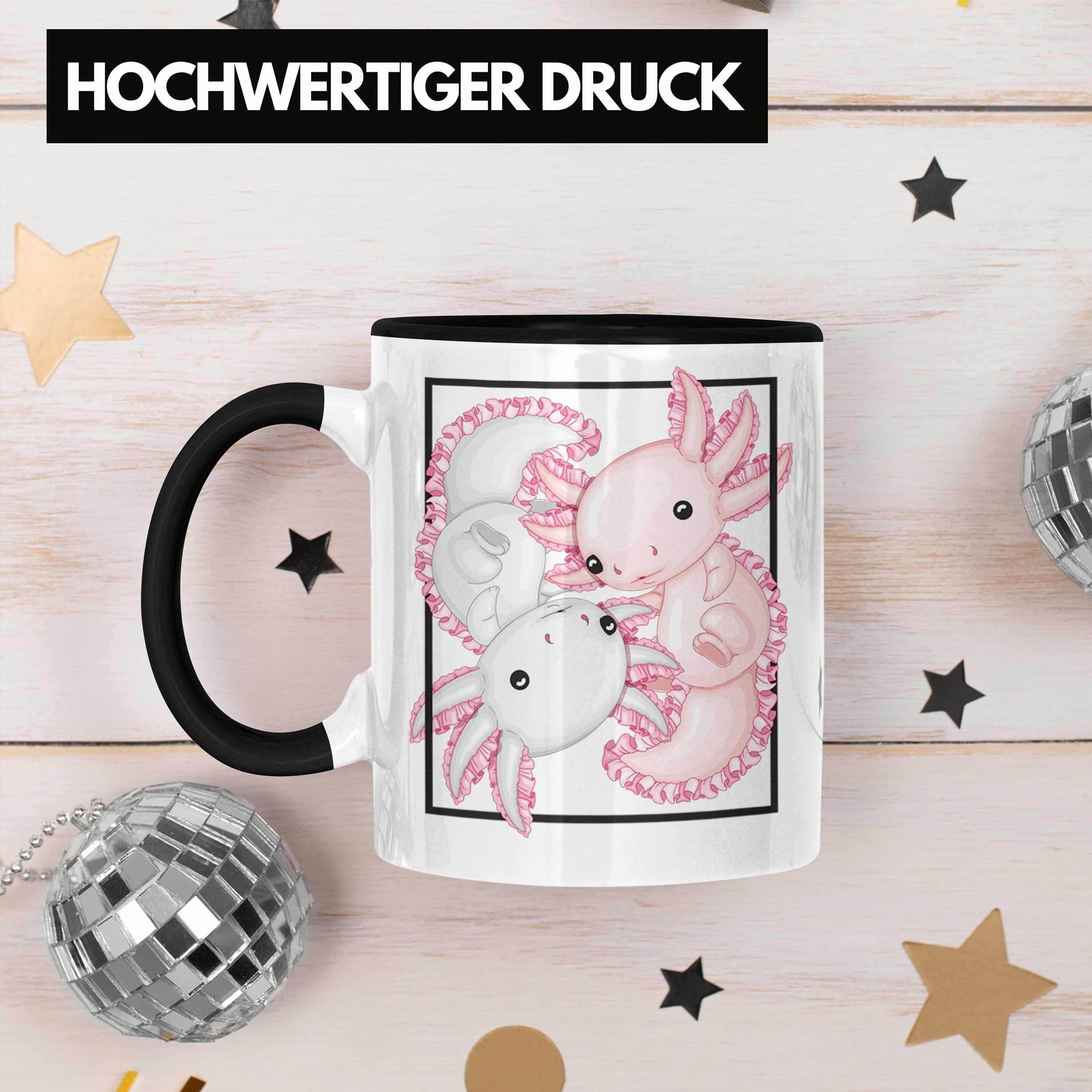 Schwanzlurch Geschenk Tasse Tasse Schwarz Axolotl Besitzer Geschenkidee Trendation