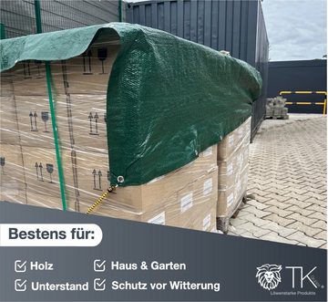 TK Gruppe Schutzplane Plane wasserdicht 3x4m - 200 g/m² grün, mit Ösen - Abdeckplane (Packung, 1x Abdeckplane 3x4m), Hochdichte 200 g/m²