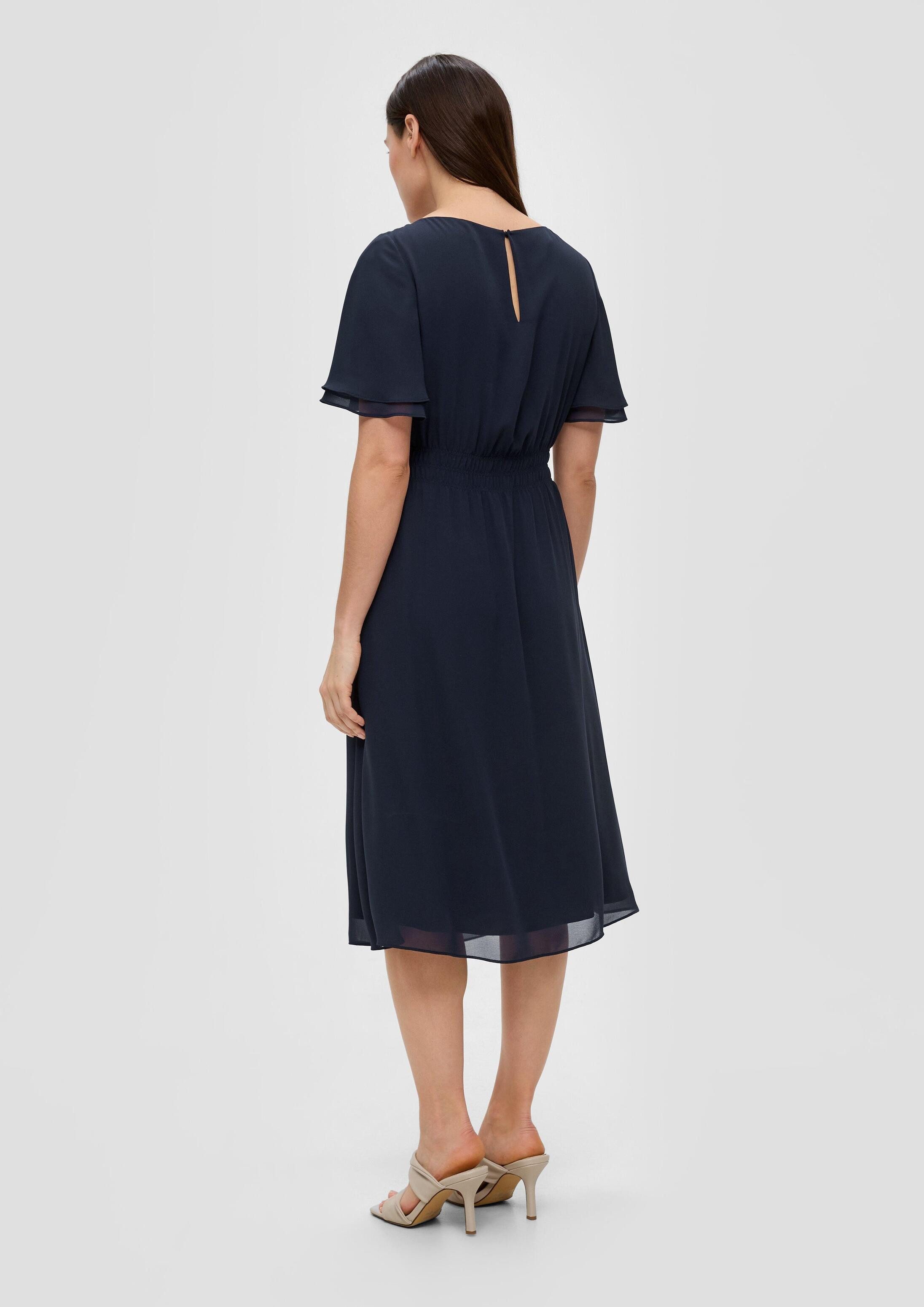 s.Oliver Midikleid Kleid Chiffonkleid mit Raffung