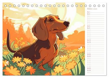 CALVENDO Wandkalender Dackel (Tischkalender 2025 DIN A5 quer), CALVENDO Monatskalender