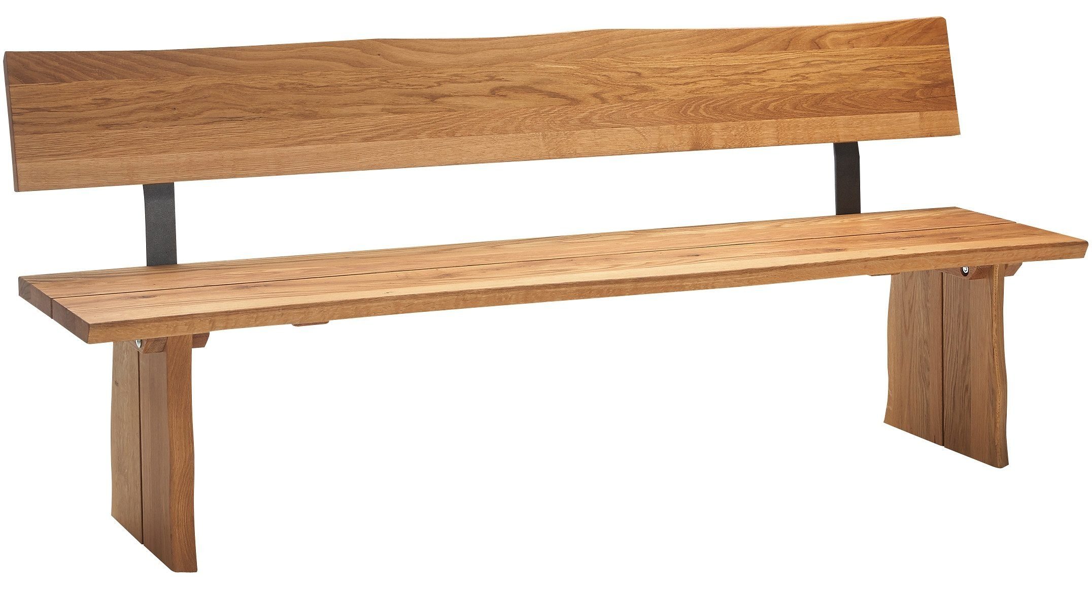 massivline&more Sitzbank Oviedo, Gestell massiv mit Baumkante