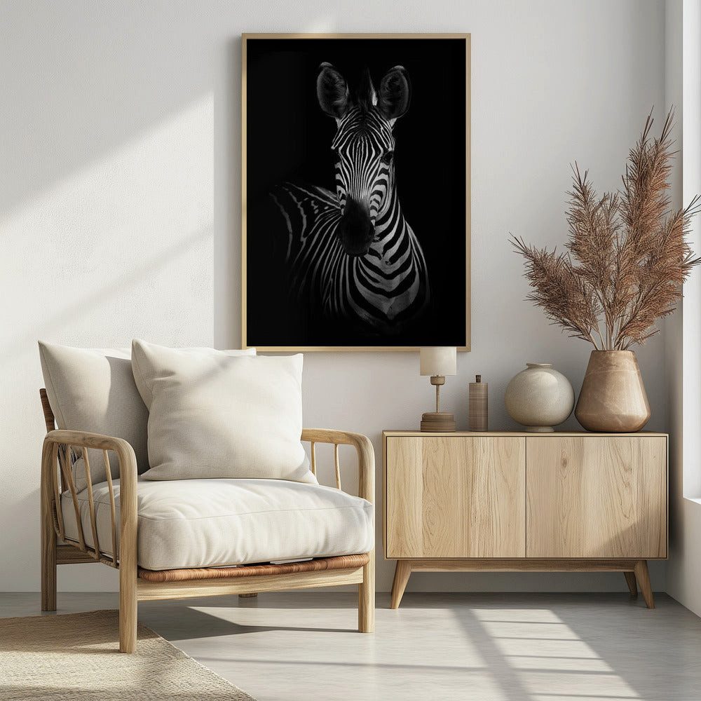 Papermoon Poster "The Zebra" von WildPhotoArt, 250 g/m² Galeriedruck, Mit oder ohne Rahmen, brillante UV-beständige Farben, Made in Germany