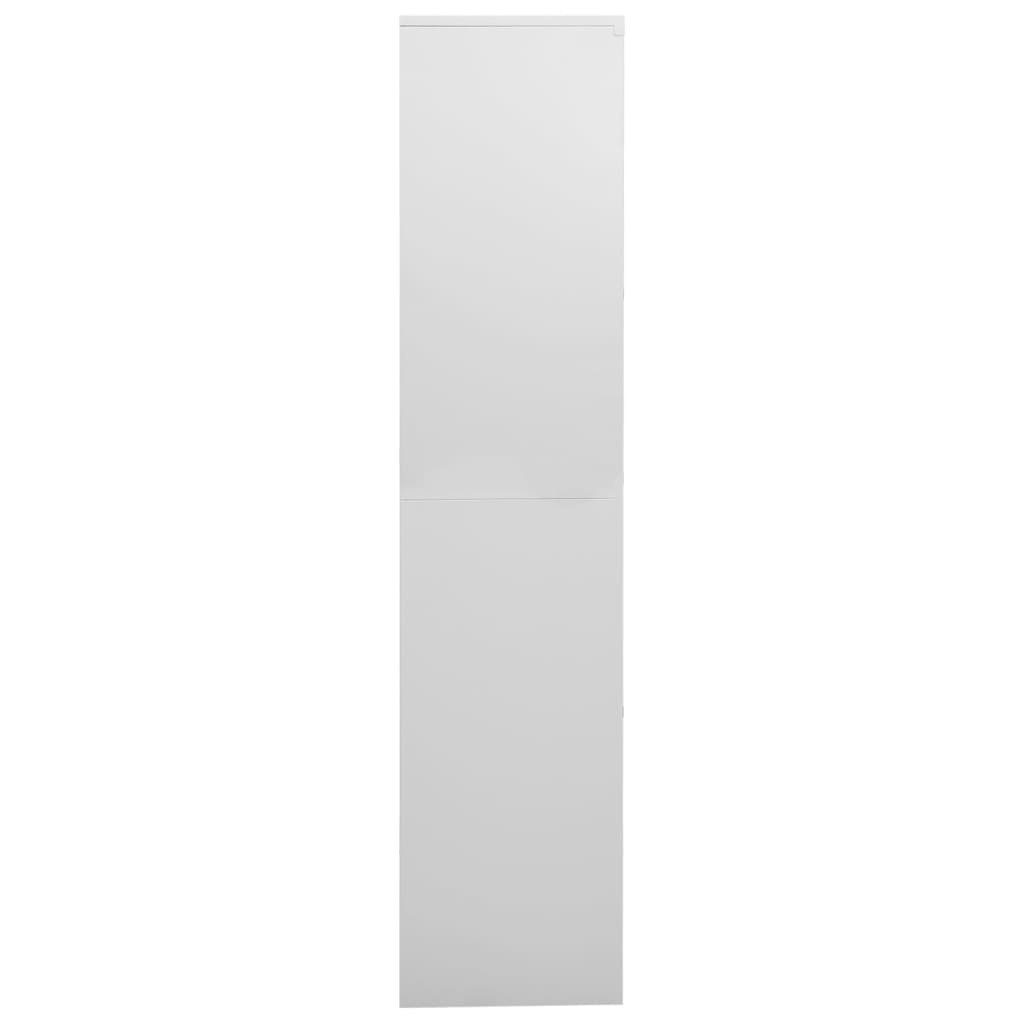 und cm Stahl (1-St) vidaXL Fächerschrank Glas Gehärtetes 90x40x180 Hellgrau Büroschrank