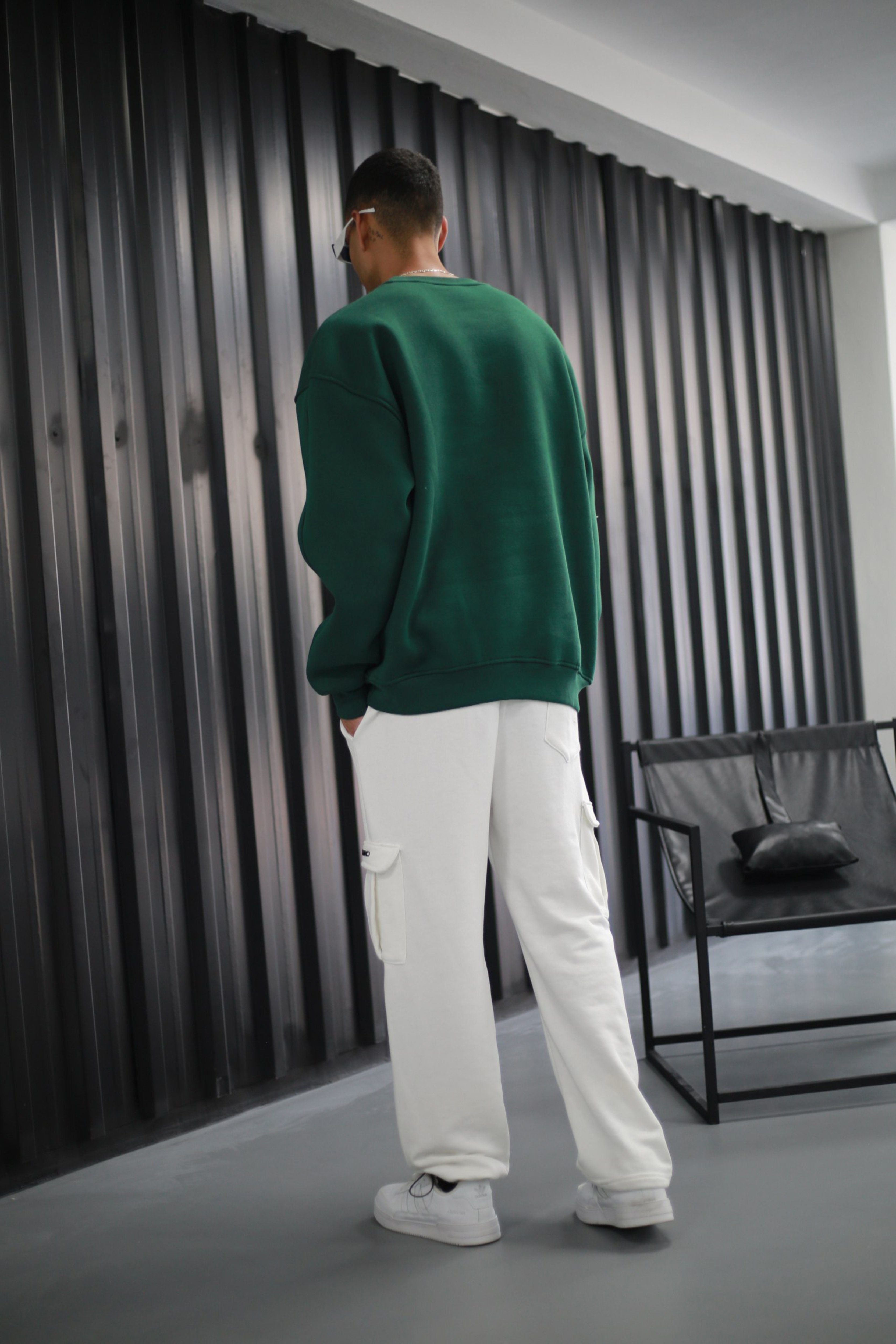 Megaman Jeans Sweatshirt Basic Sweatshirt I Pullover Herren aus Baumwolle & Elastan Print