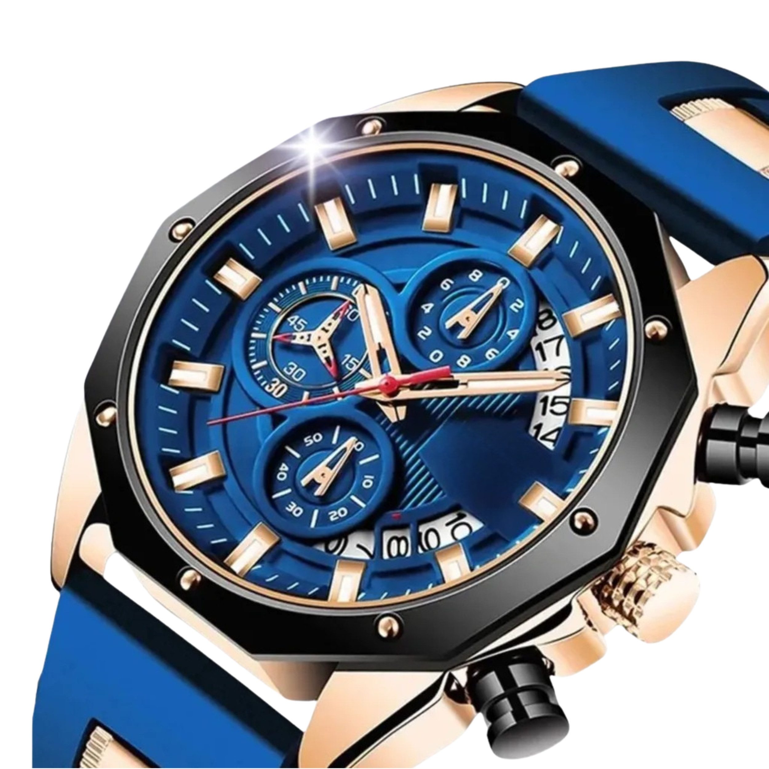 StellarLuma Quarzuhr Herren Uhr Quarzuhr Armbanduhr Silikon Business Freizeit Inklusive Uhrenbox in Kunstleder gratis als Geschenk, (Set), Analoge Quarzuhr