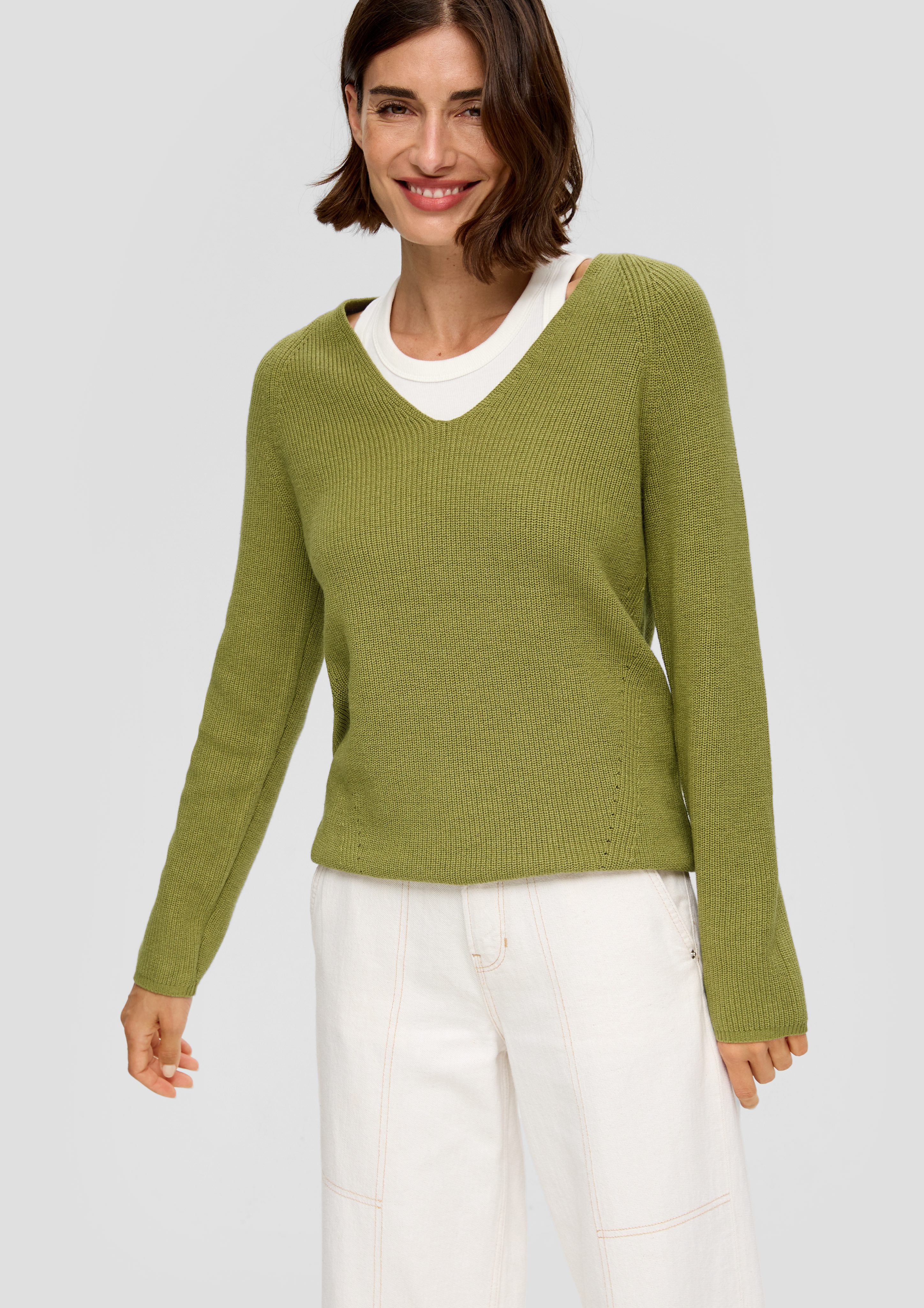 s.Oliver Strickpullover Strickpullover mit V-Ausschnitt und günstig online kaufen