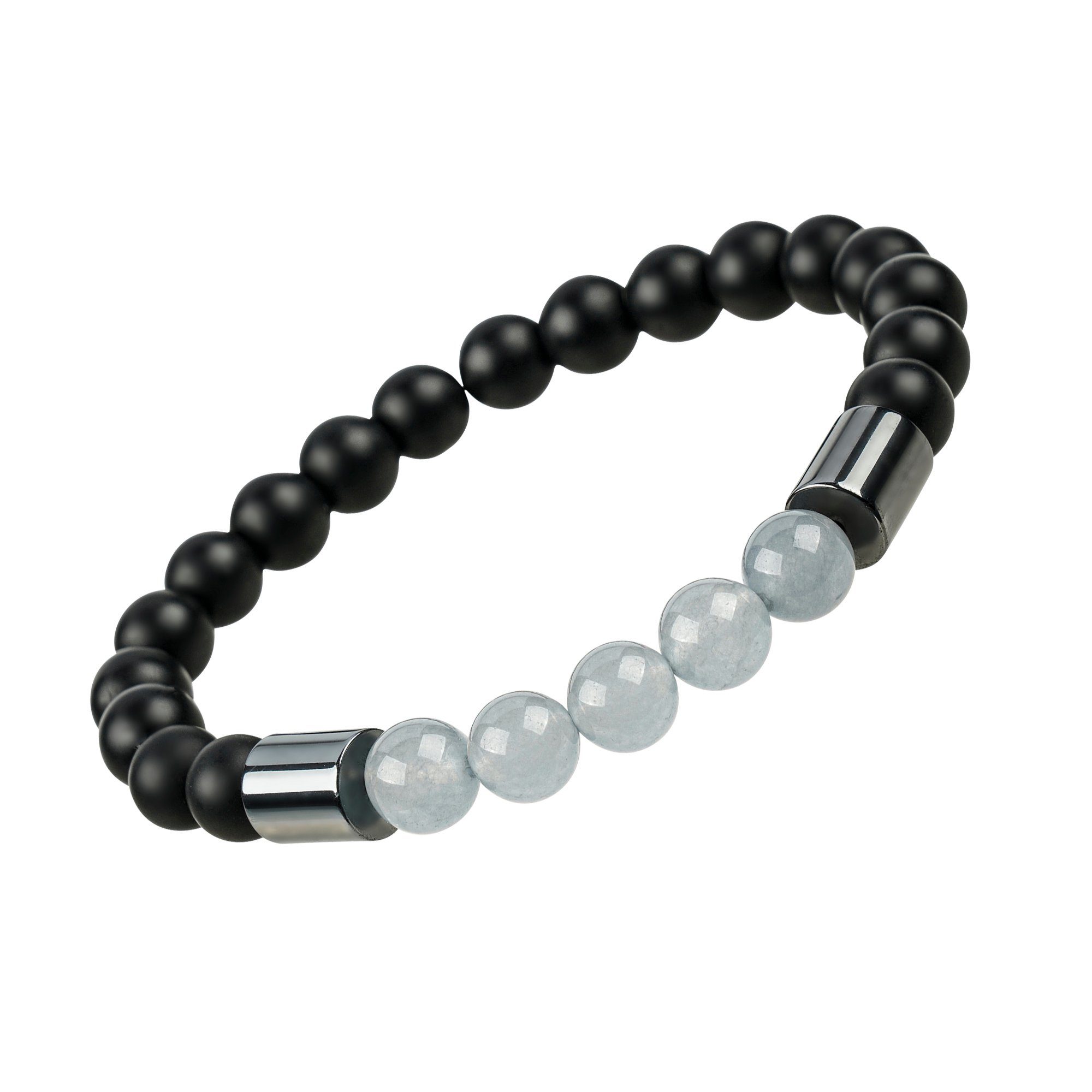 ALISH Perlenarmband Soulprotect Grey/Rosenquarz +Hämatit/Unisex Armband 8 mm Perlen | Perlenarmbänder