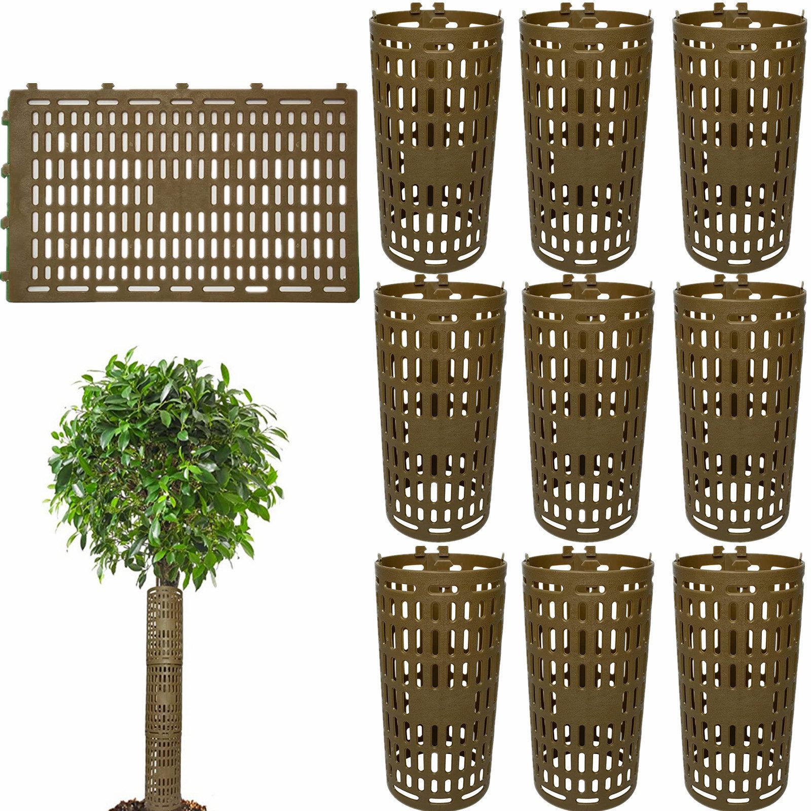 GarveeMore Protektoren-Set 10pcs Pflanze Stamm Protectors Verstellbare Baum Wraps Mesh
