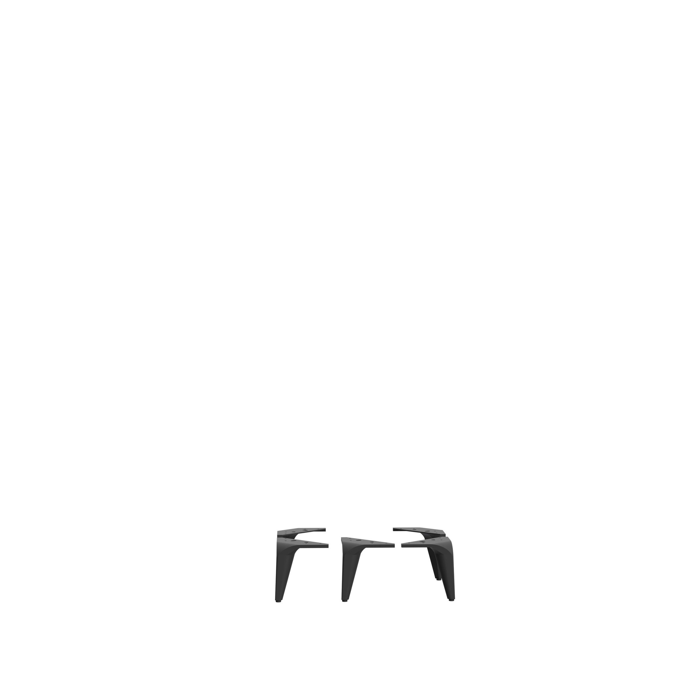 PREISBRECHER Möbelfuß BREATHTAKER, (4er-Set), (4er-Set) in Schwarz, Metall - 20,5x16,1x12cm (BxHxT)