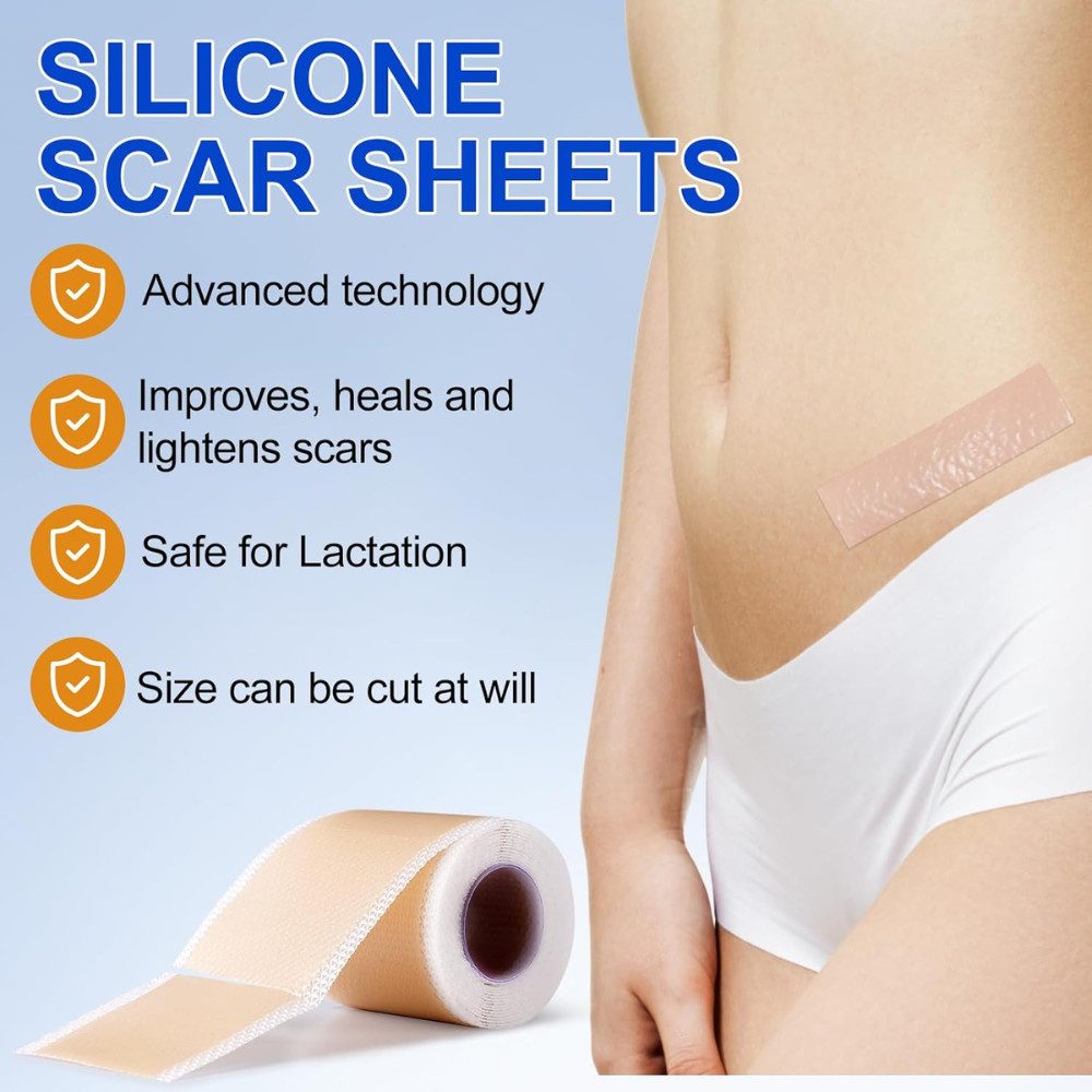 NEXGEN LUXUS SCHÖNHEIT & HAUTPFLEGE Wundpflaster Silikon Narbenpflaster, Narbenband (4cm x 300cm), Silicone Scar Tape