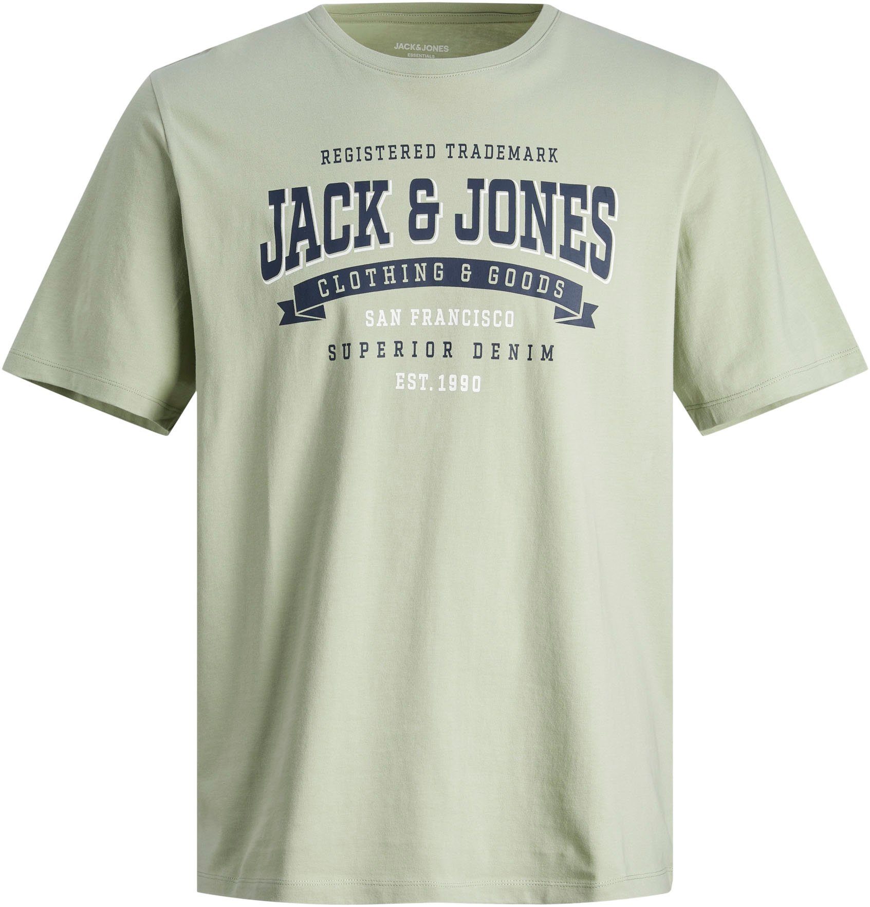 PlusSize sage 2 23/24 Jack O-NECK desert SS Jones COL TEE Rundhalsshirt PLS & JJELOGO