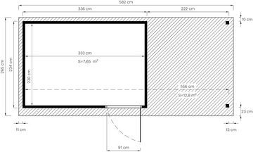 KONIFERA Gartenhaus Pentus 3, BxT: 579x265 cm, (Set)