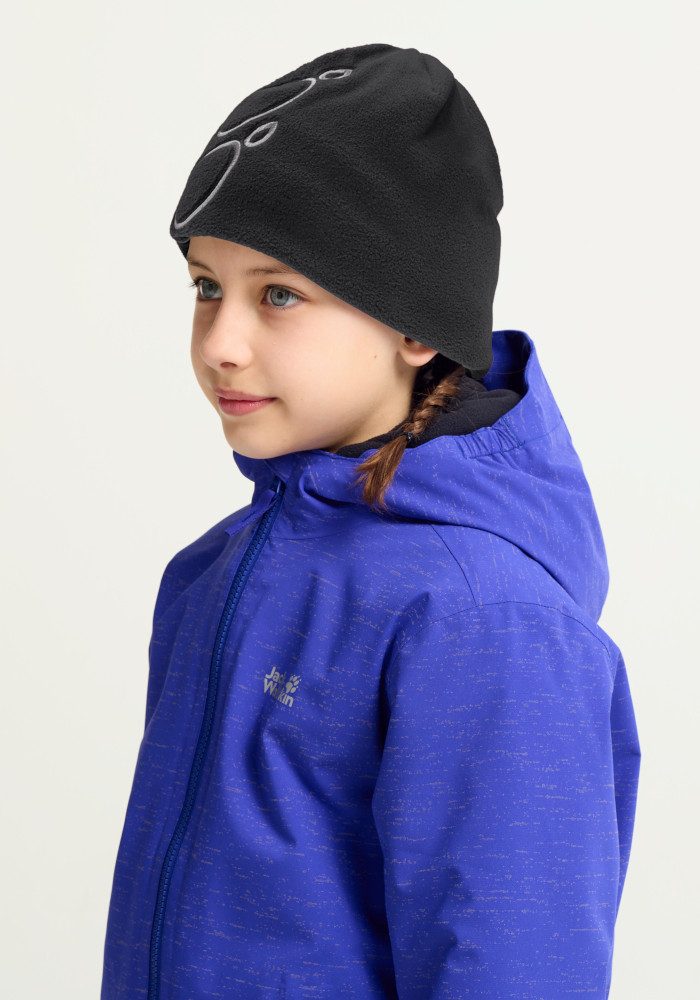 Jack Wolfskin Beanie VERTIGO PAW BEANIE K Kinder-Fleecebeanie, warm, Pfotenmotiv – Bild 5 von 5