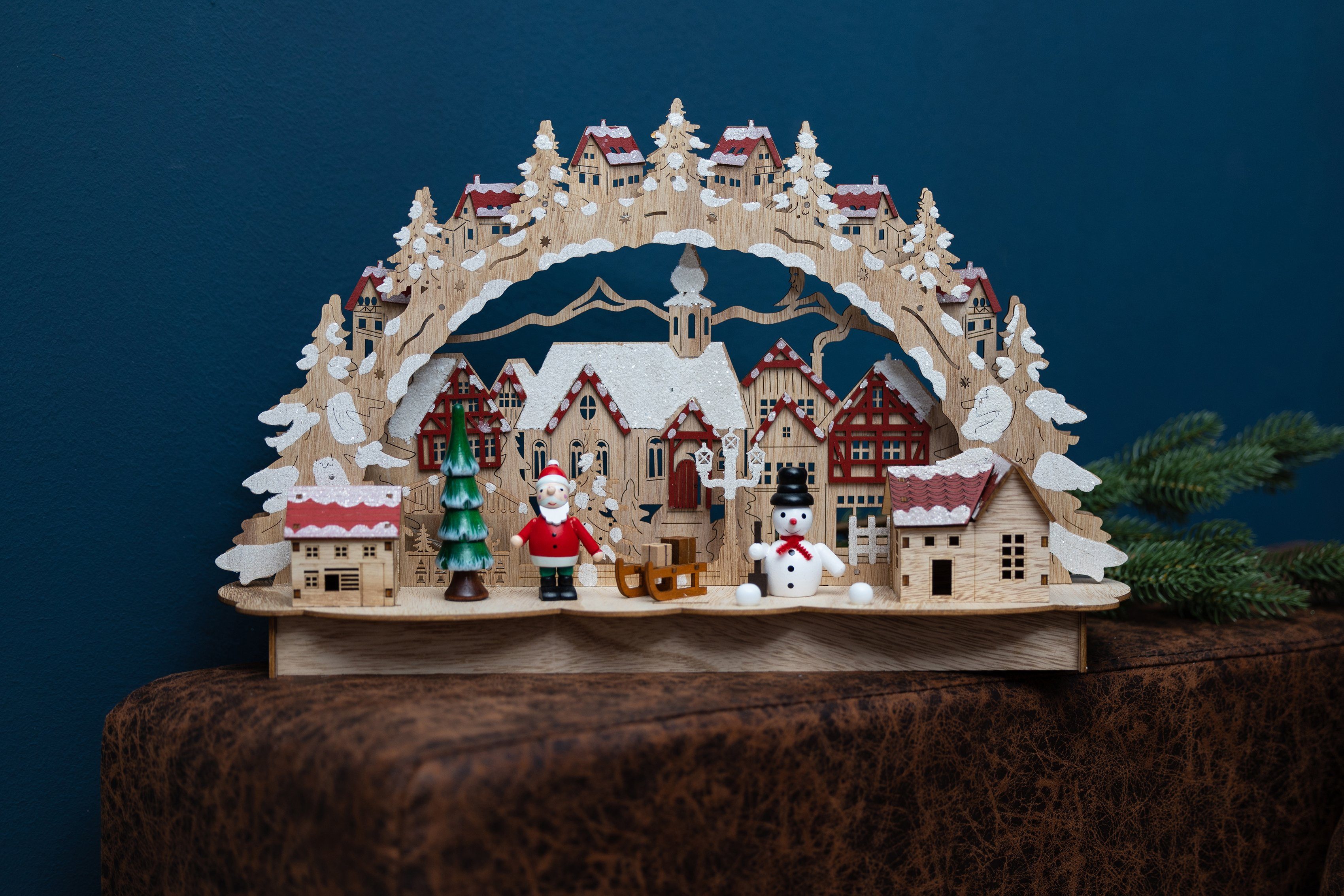 Myflair Möbel & Accessoires LED Schwibbogen Weihnachtsdeko (1-tlg), aus Holz, mit LED Beleuchtung, Höhe ca. 27 cm