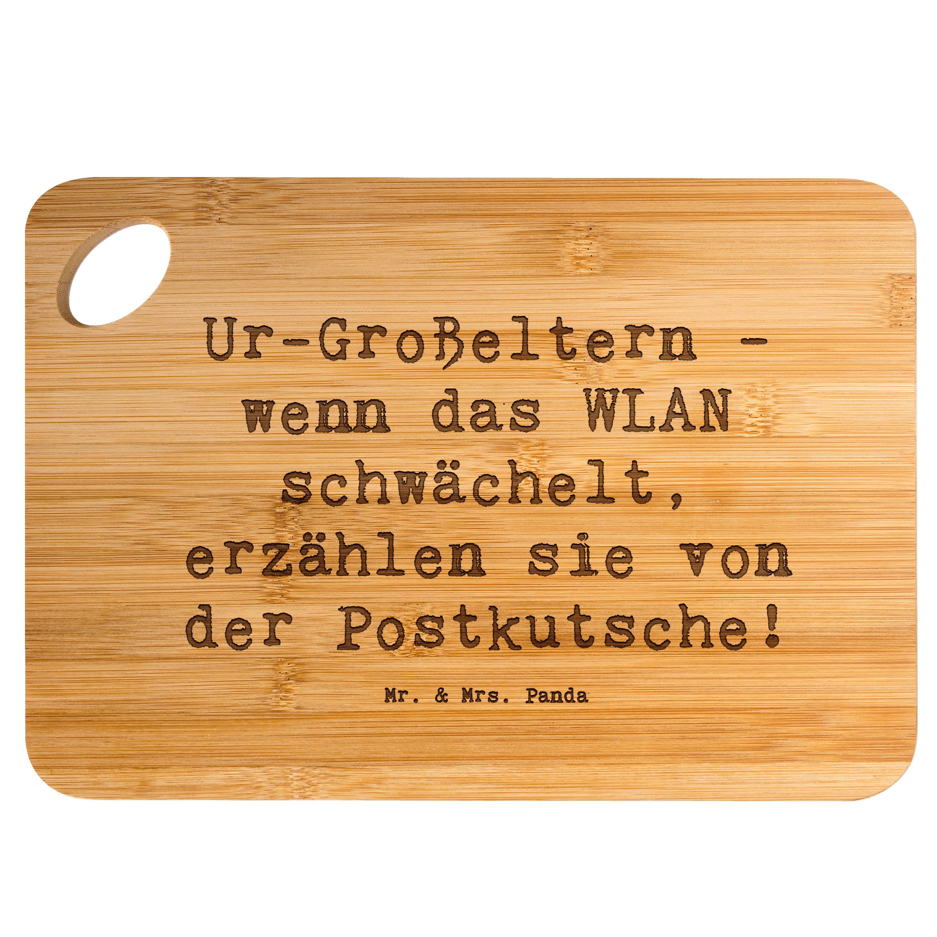 Mr. & Mrs. Panda Servierbrett Spruch Ur-Großeltern Geschichten, schneidbrett, Transparent, vesperbr, Bambus, (Packung, Ur-Großeltern Familie & Verwandte Liebe), holzschneidbrett Frühstücksbrett Geschenke