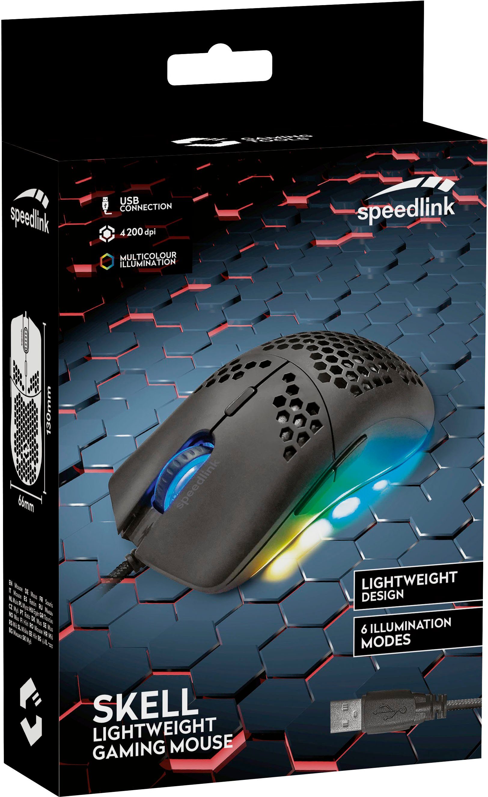 Speedlink SKELL Gaming-Maus schwarz (extrem leicht, beleuchtet)