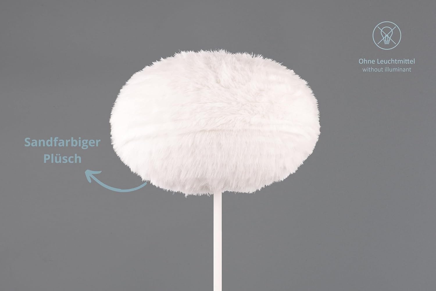 lightling Stehlampe Frieda, ohne Leuchtmittel, mit Schirm aus Plüsch, mit F günstig online kaufen