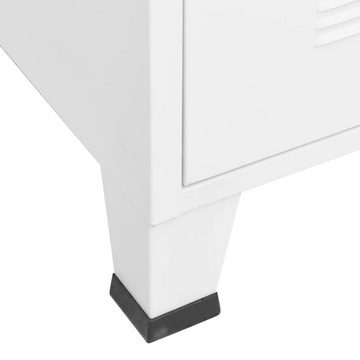 DOTMALL Eckkleiderschrank Industrial Kleiderschrank Weiß 90x50x180 cm Metall