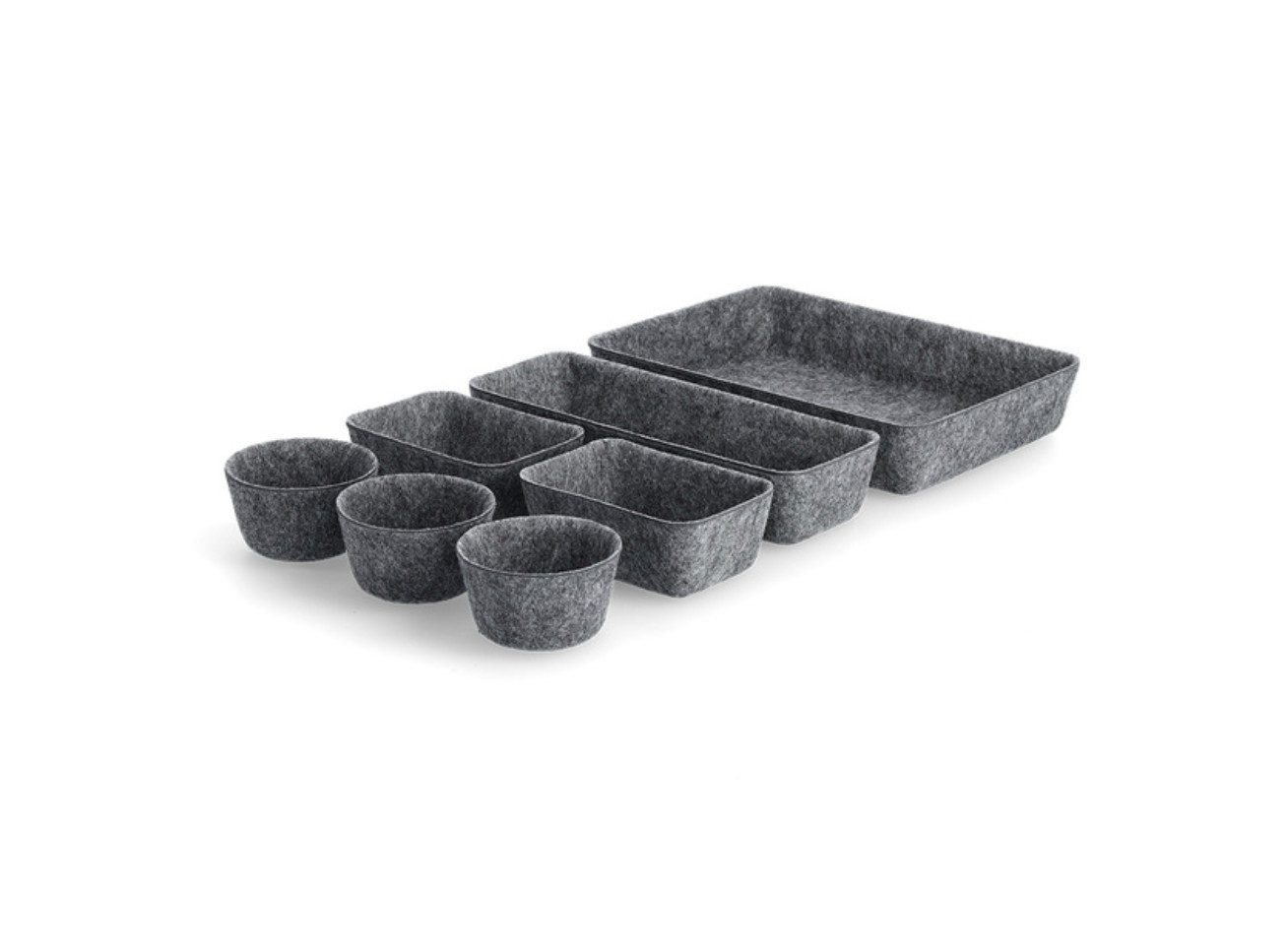 House of Little Labels Organizer Organizer-Set, 8-tlg., Filz, grau