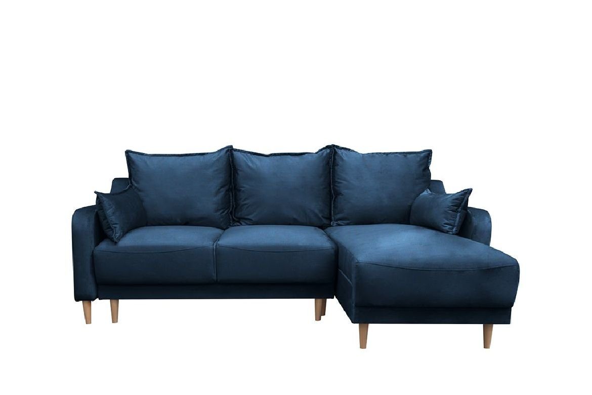 JVmoebel Ecksofa L-Form Sofa Designer Sofa mit Bettfunktion Bettkasten Schlafsofa, Mit Bettfunktion Blau | Ecksofas