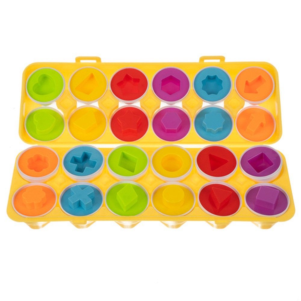ISO TRADE Steckpuzzle Kinderpuzzle Eier Lernpuzzle, 24 Puzzleteile, Kinder lernen durch Ausprobieren, Farben und Formen