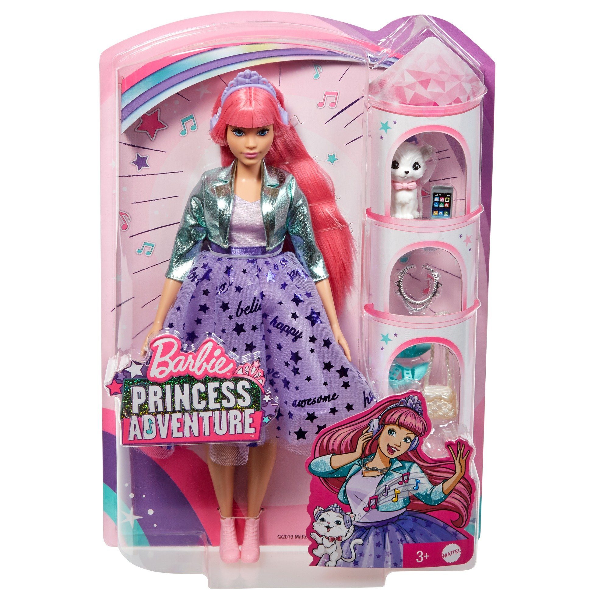 Barbie Anziehpuppe mit Puppe Abenteuer GML77 Prinzessinnen - Daisy Hündchen