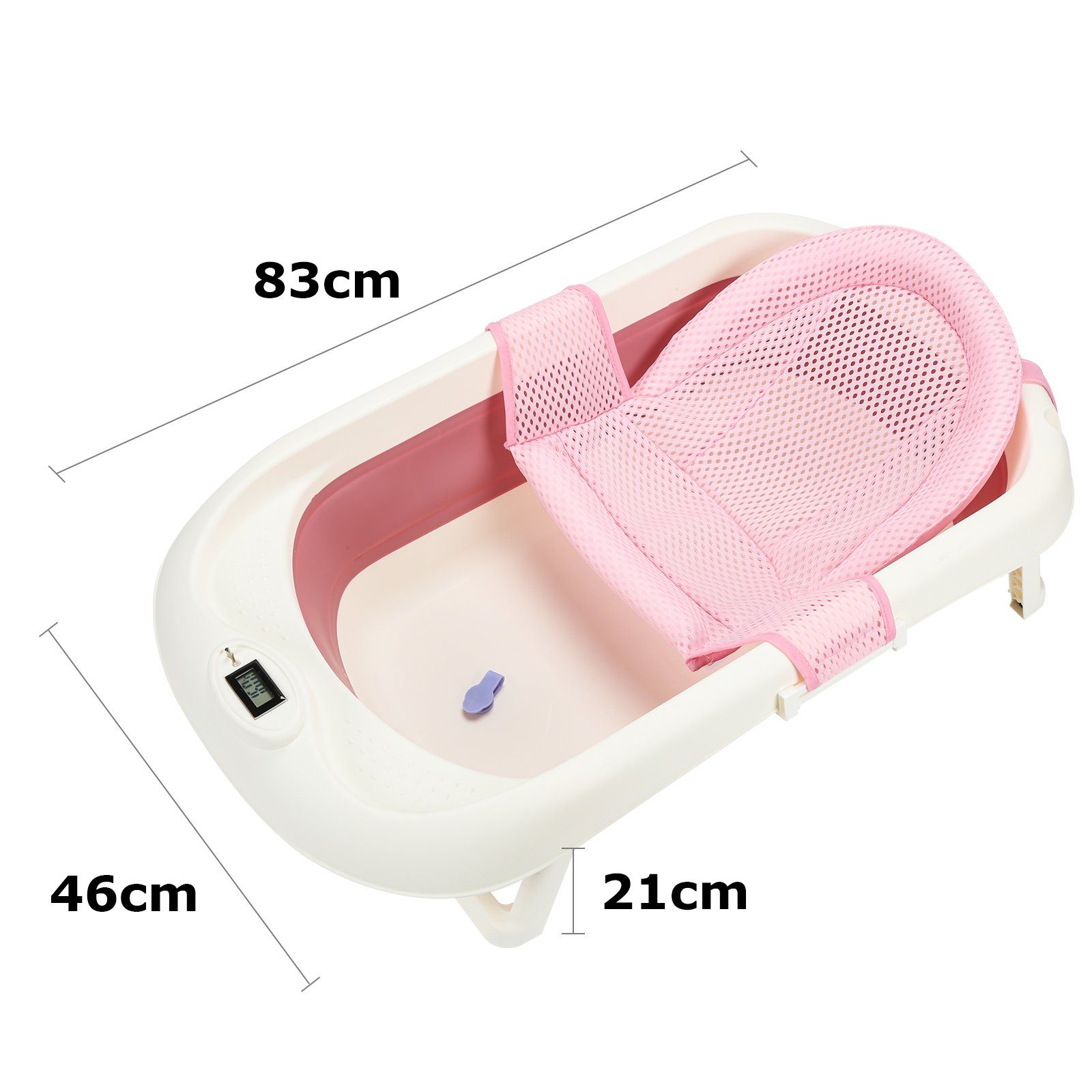 Ergonomische Badewanne TolleTour Baby kissen Rosa Babybadewanne Faltbare Kunststoff mit Babywanne