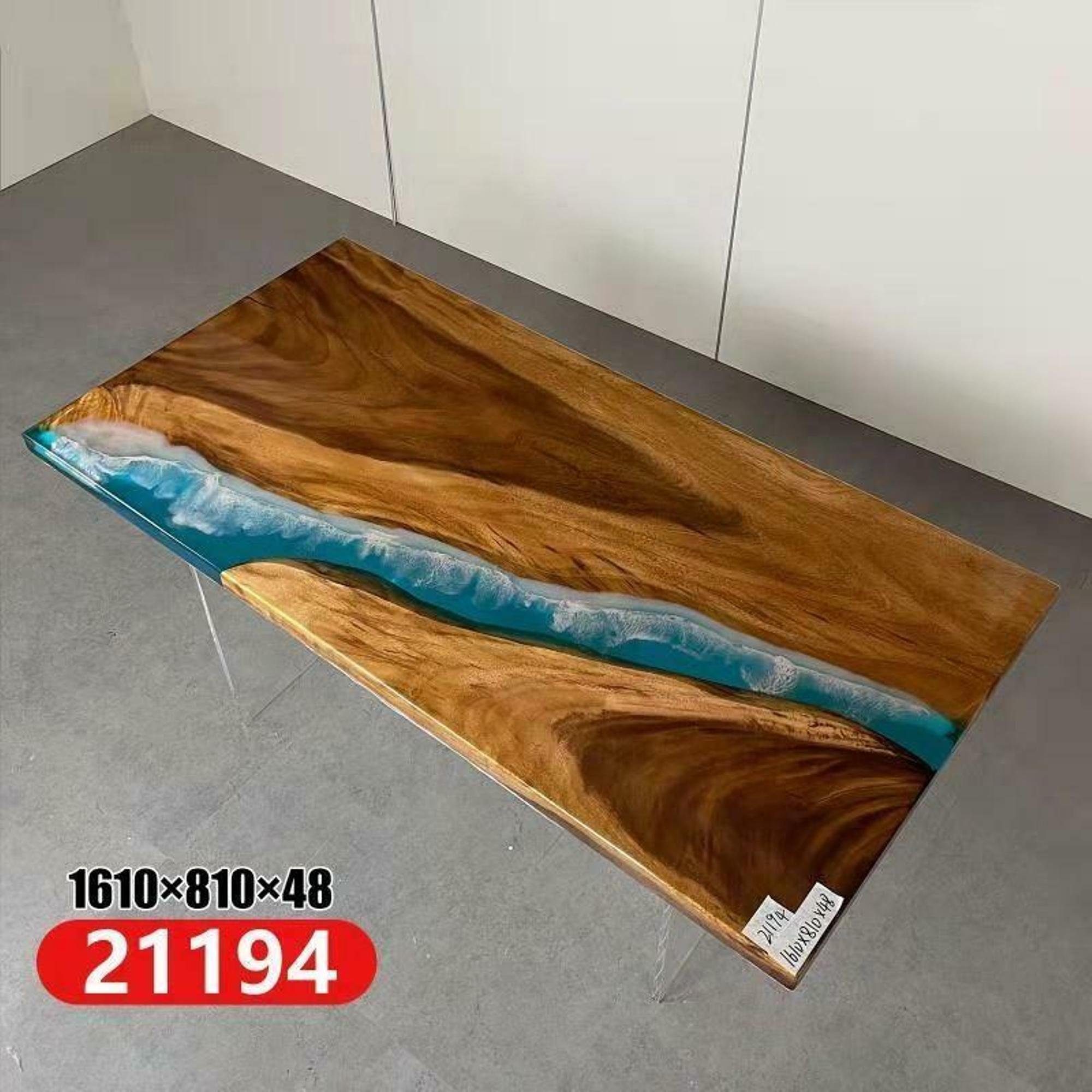 Holz Massiv Tische Table Epoxidharz Esstisch Echtes River JVmoebel Esstisch,