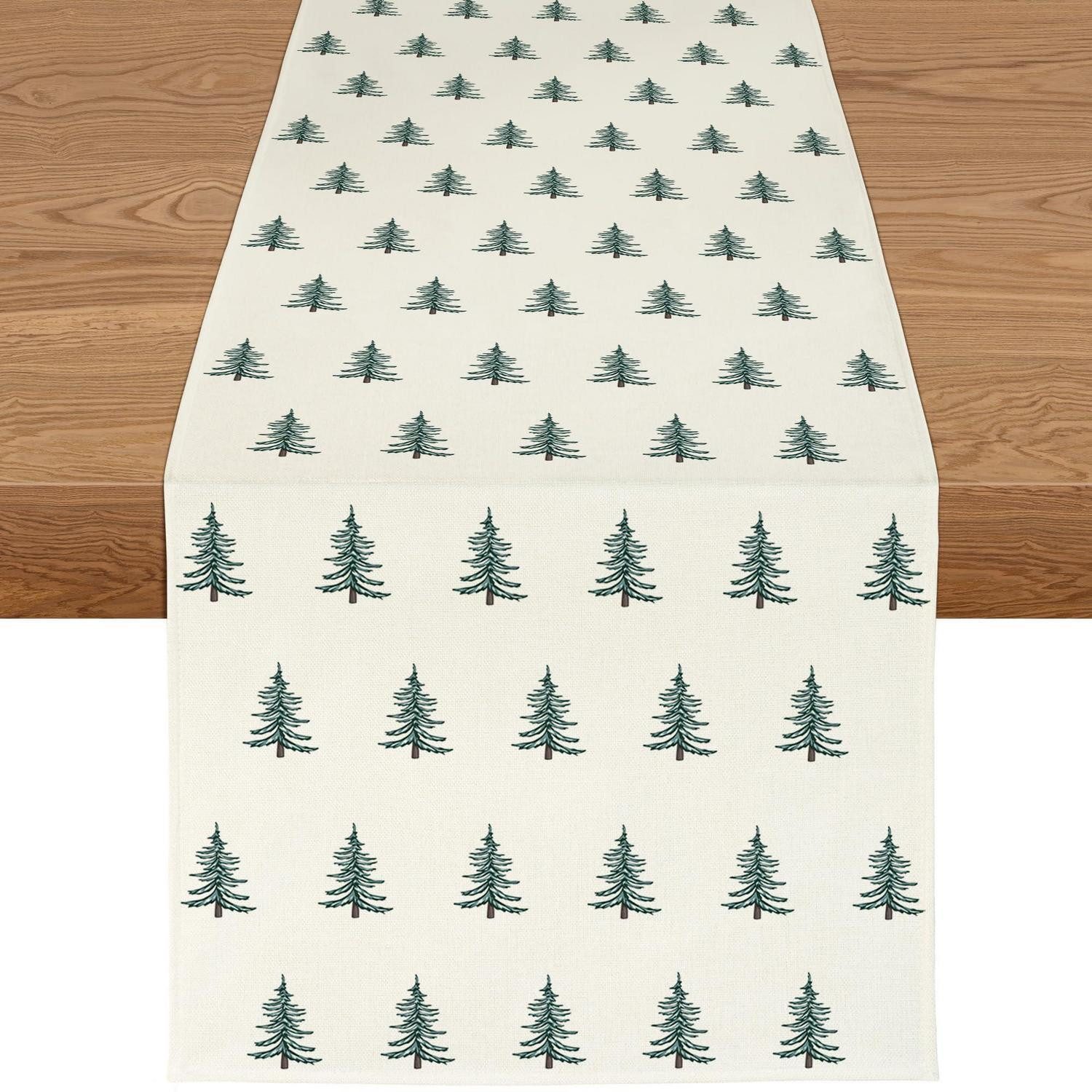 LuxusKollektion Tischläufer Tischläufer Weihnachten Tannenbaum Grün 40x240cm (1-tlg)
