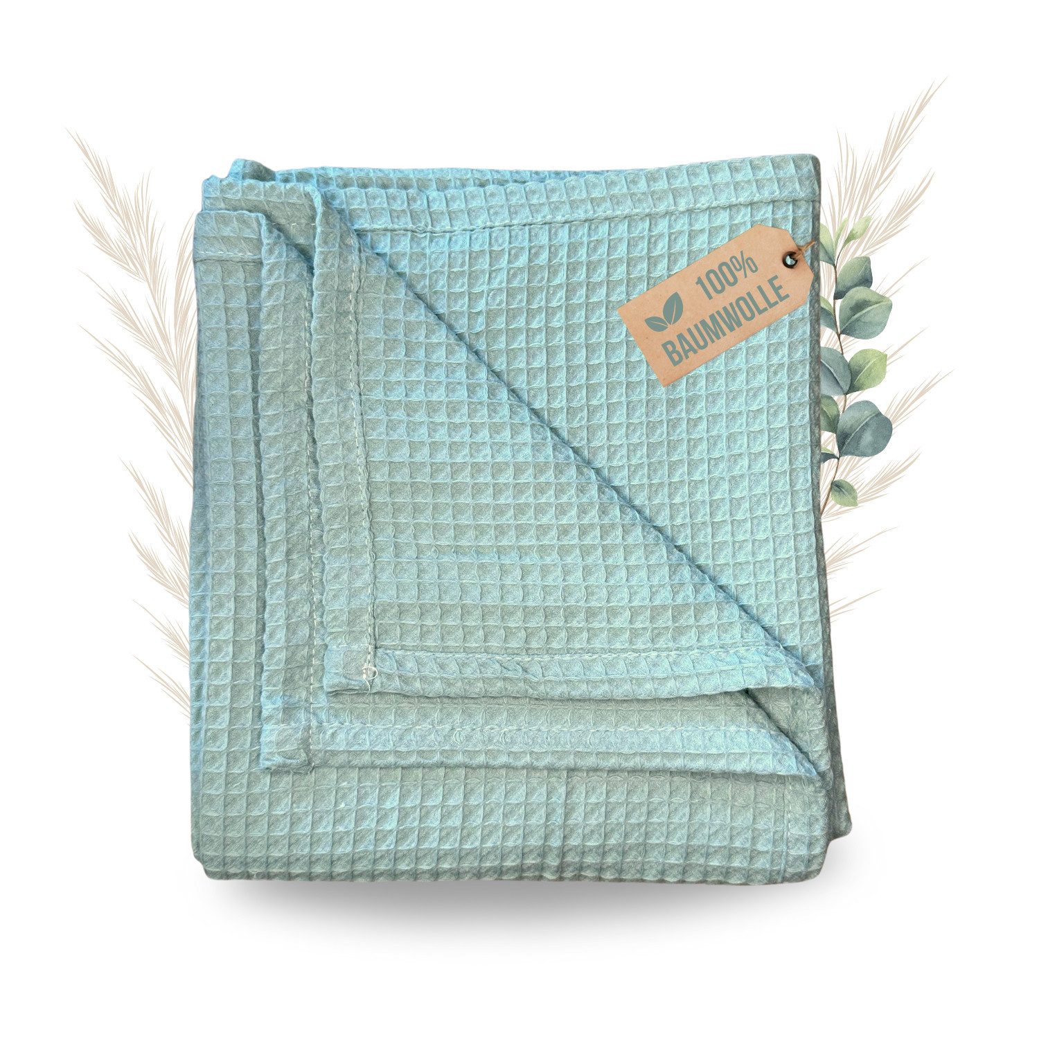 Babydecke Babydecke 75 x 100 cm, 100% Baumwolle Waffelpiqué weiche Kuscheldecke, Malino