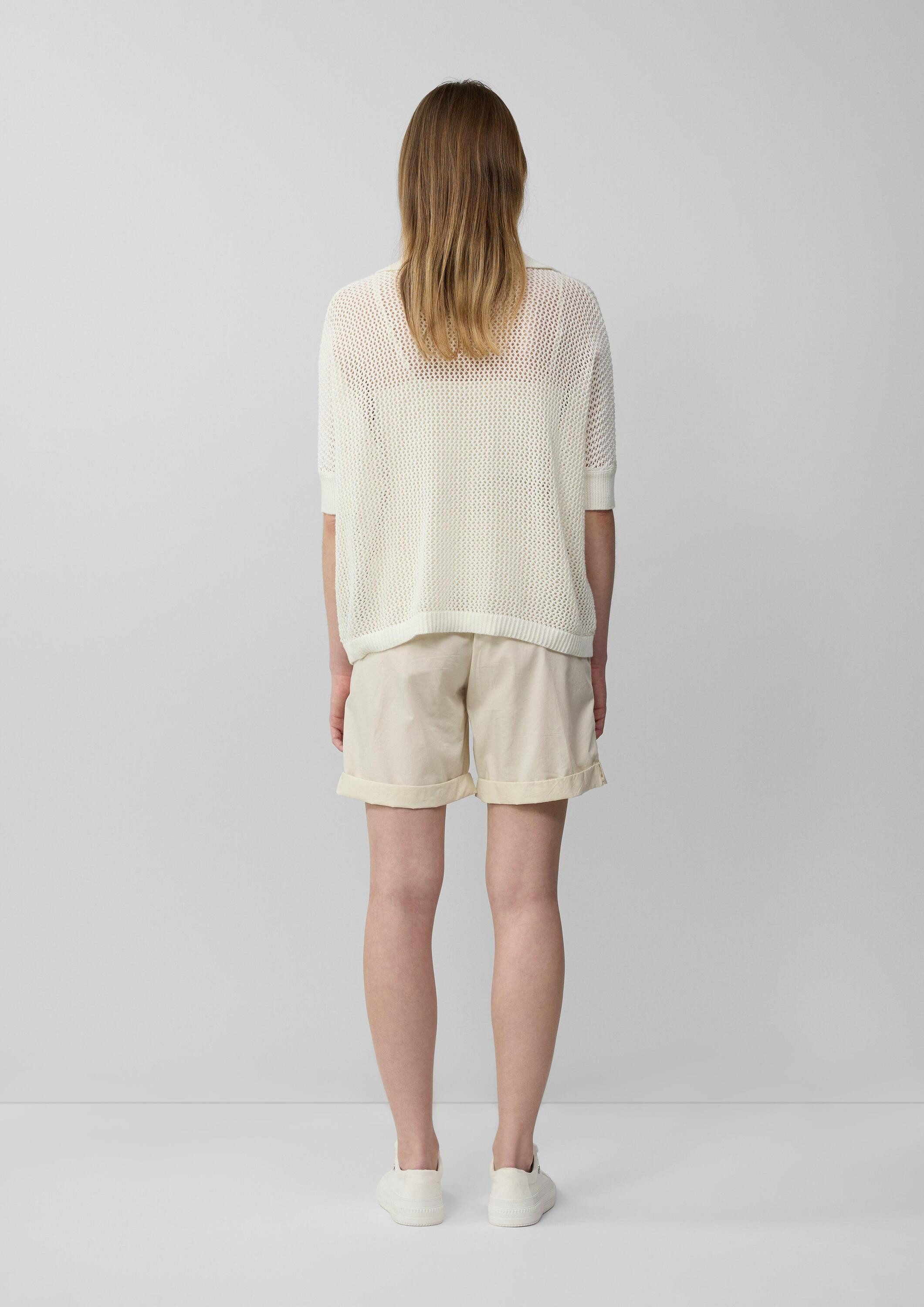 s.Oliver Kurzarmpullover Strickpullover Oversized Ajour-Polo