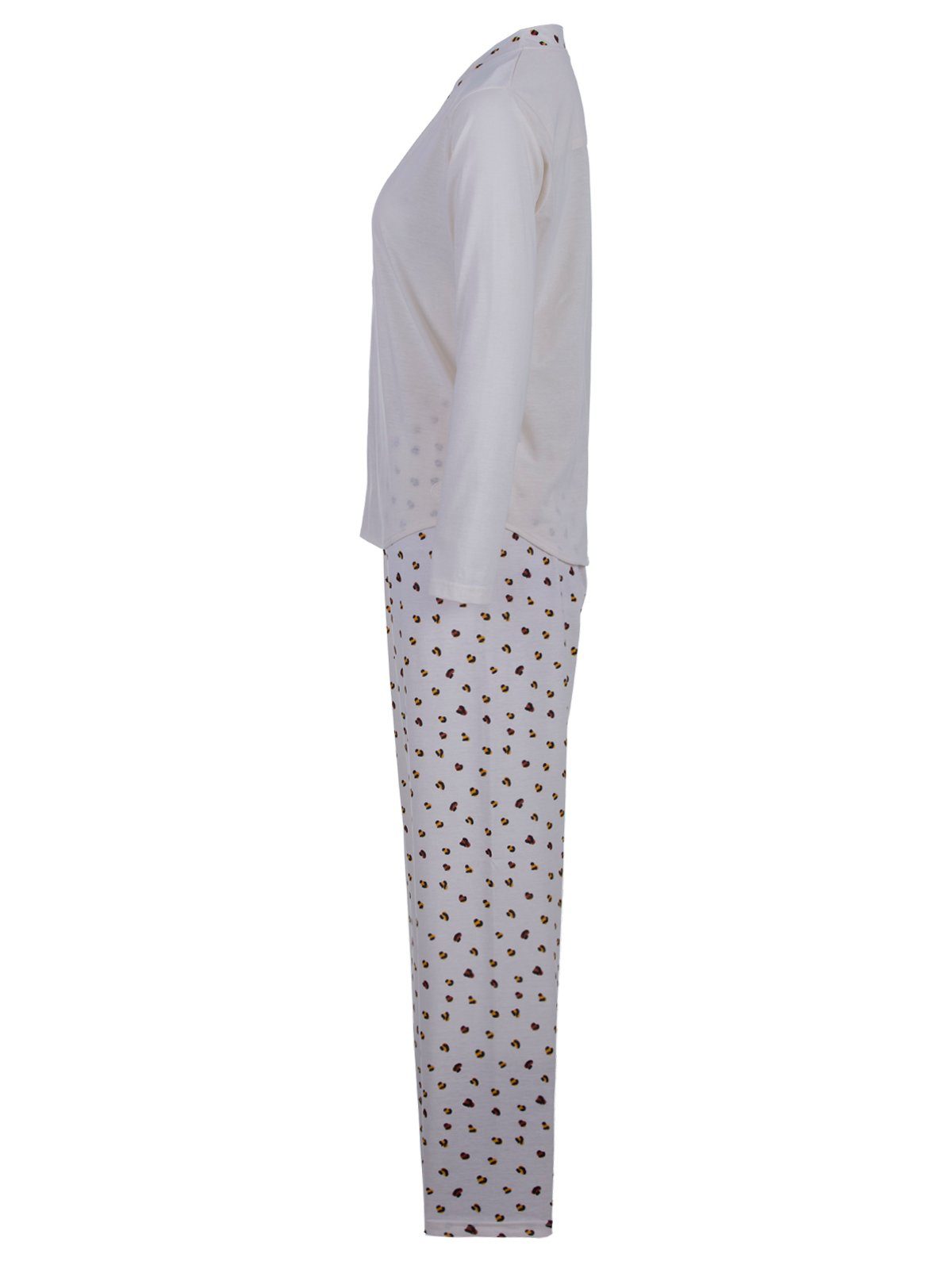 off-white Schlafanzug Set zeitlos Heart Langarm - Pyjama