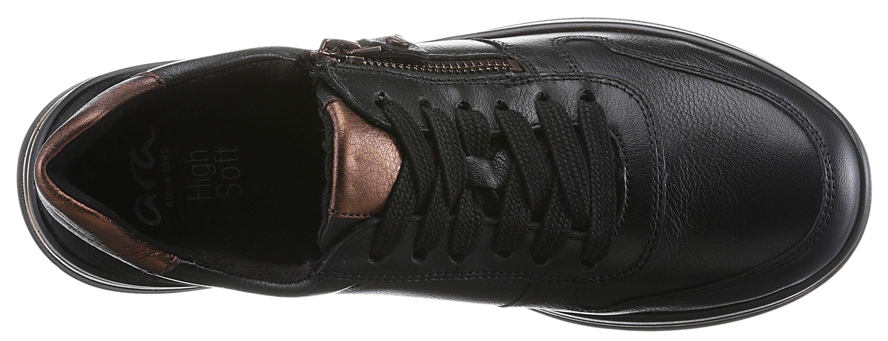 Innensohle, schwarz-bronzefarben SAPPORO mit Ara Keilsneaker herausnehmbarer H-Weite