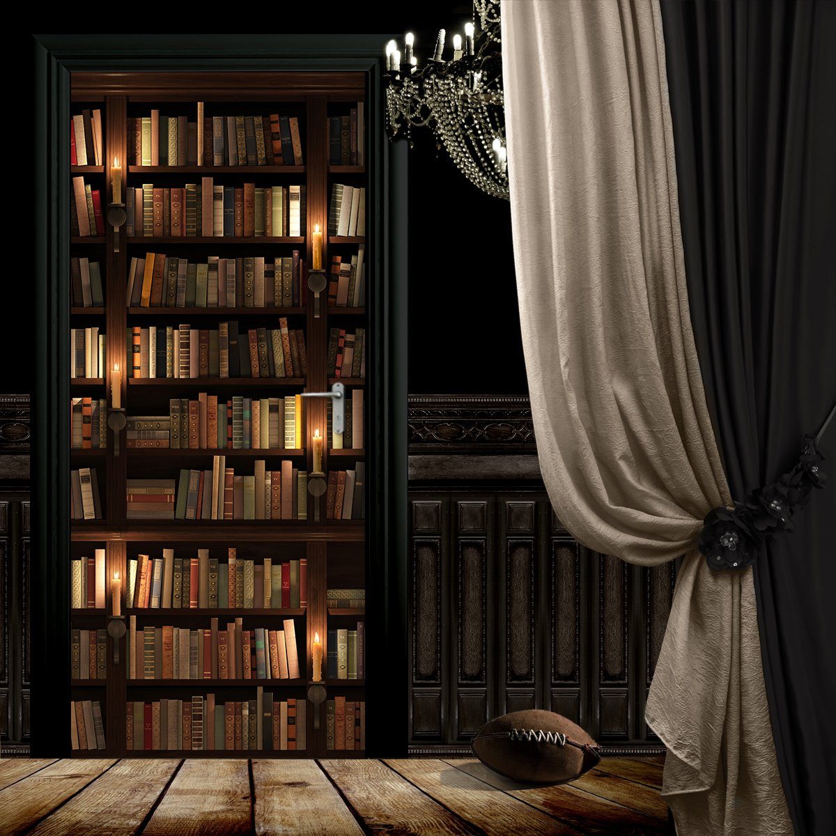 Stickerprofis Türtapete 100 Motive zur Wahl, BÜCHER MIT KERZEN, Premiumklas günstig online kaufen