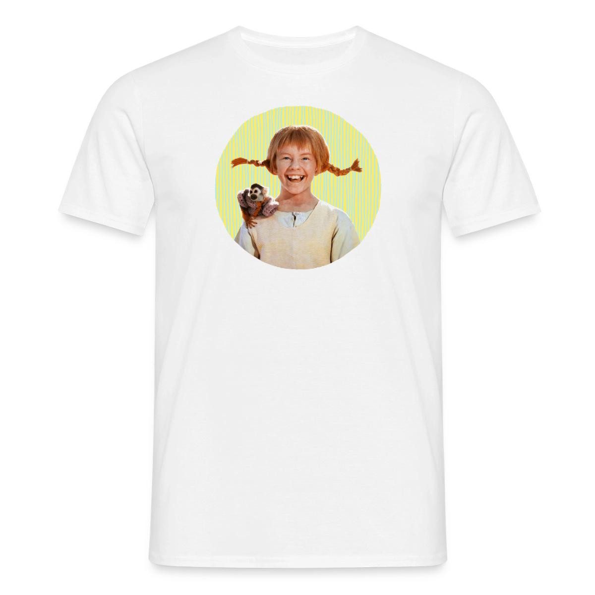 Spreadshirt T-Shirt Pippi Langstrumpf Mit Herr Nilsson Portrait Männer T-Shirt (1-tlg)