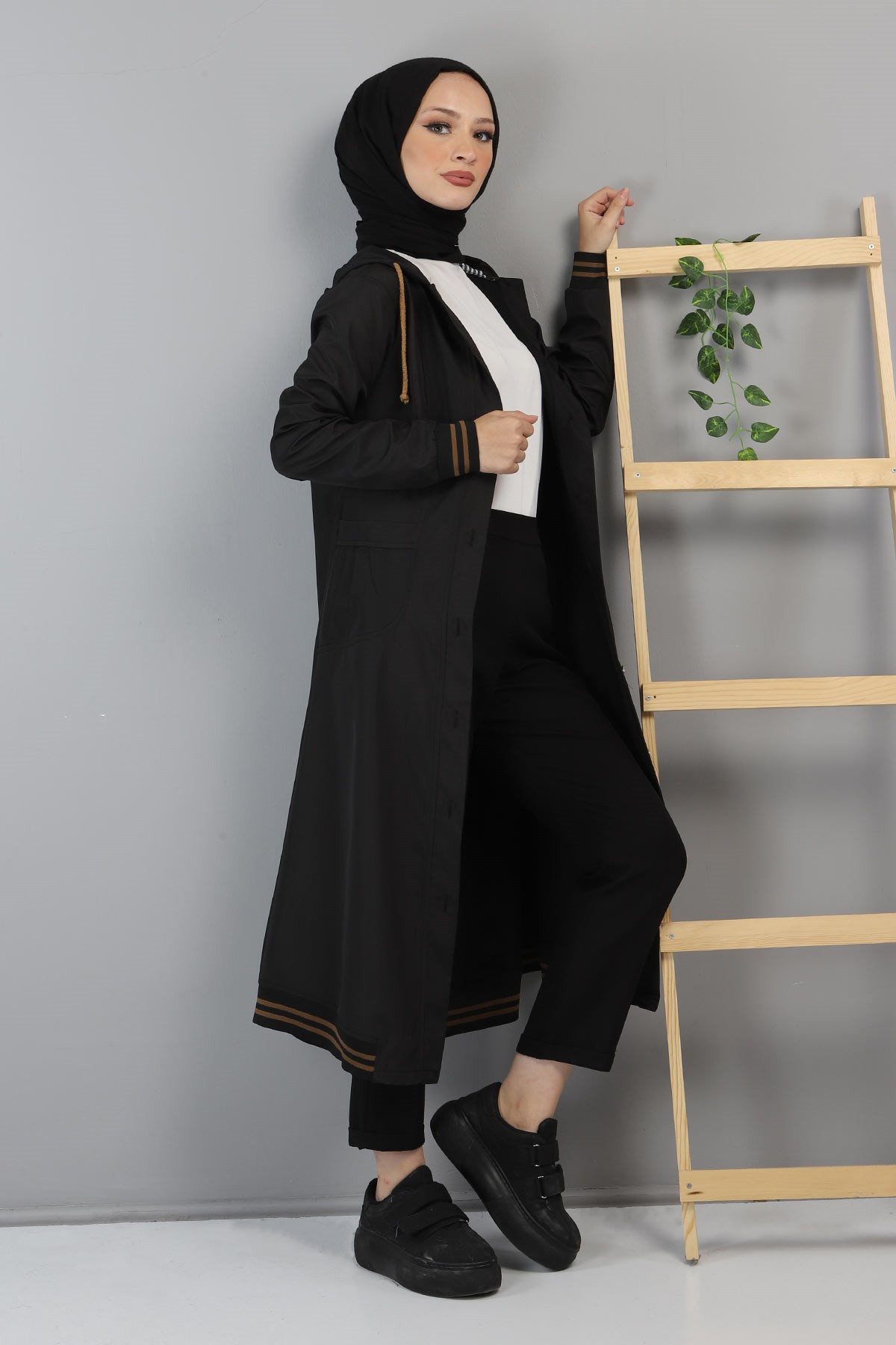 MODAMİHRAM Trenchcoat Kapuzen-Ripp-Trenchcoat