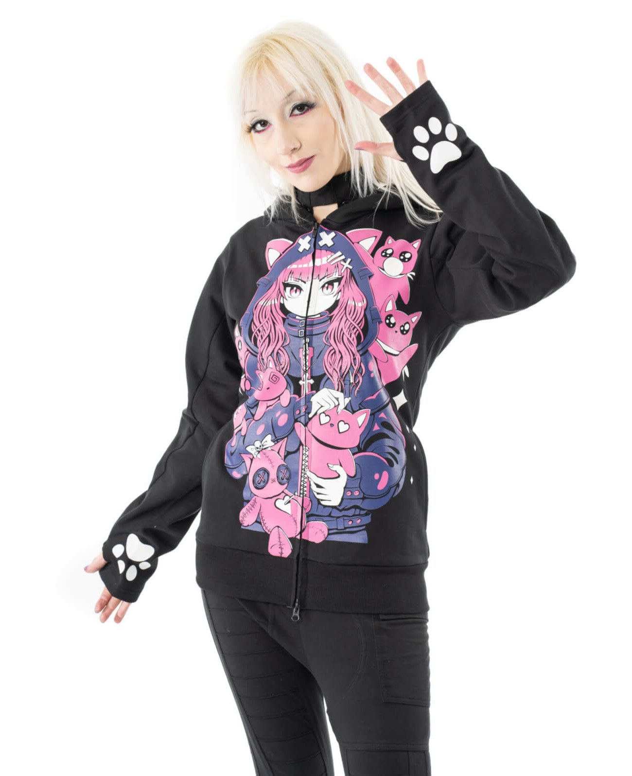 Cupcake Cult Kapuzensweatshirt Kitty Mayhem Hood Katzen Voodoo Kätzchen Hoodie