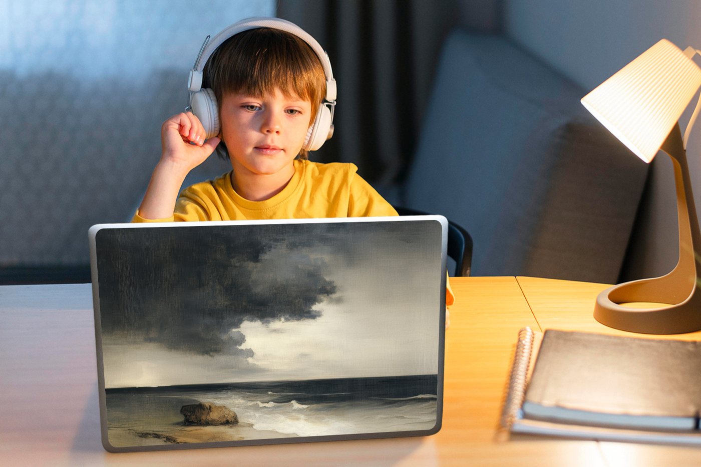 Thumbnail - MuchoWow Laptop-Aufkleber Küste - Wellen - Felsen - Sturm