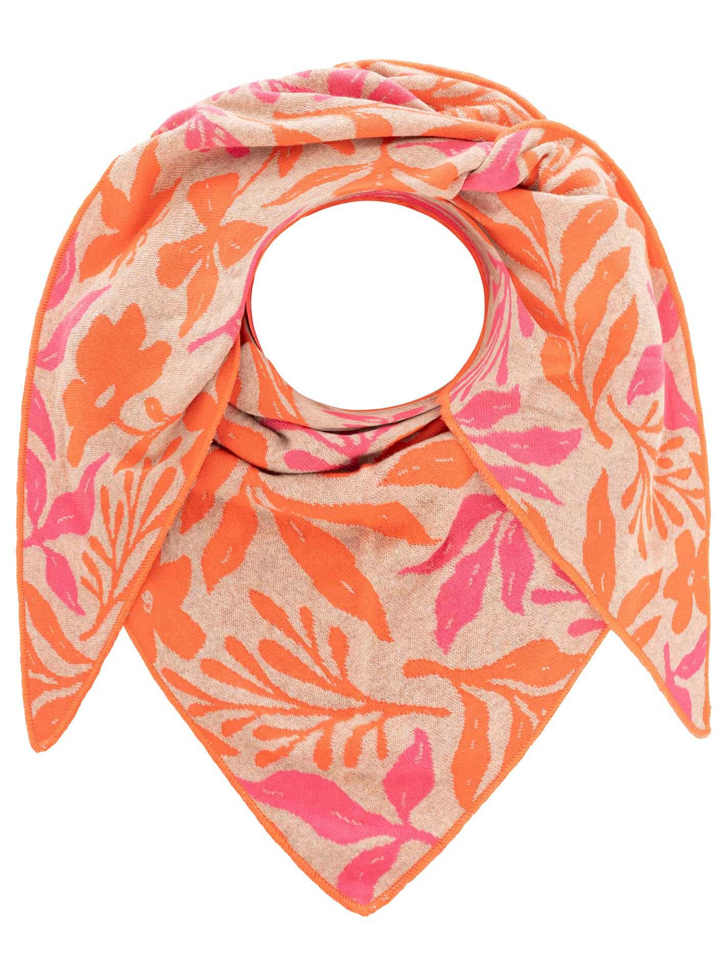 Zwillingsherz Dreieckstuch "Blätter Mix", florales Muster, leuchtende Farben, Mode Tuch