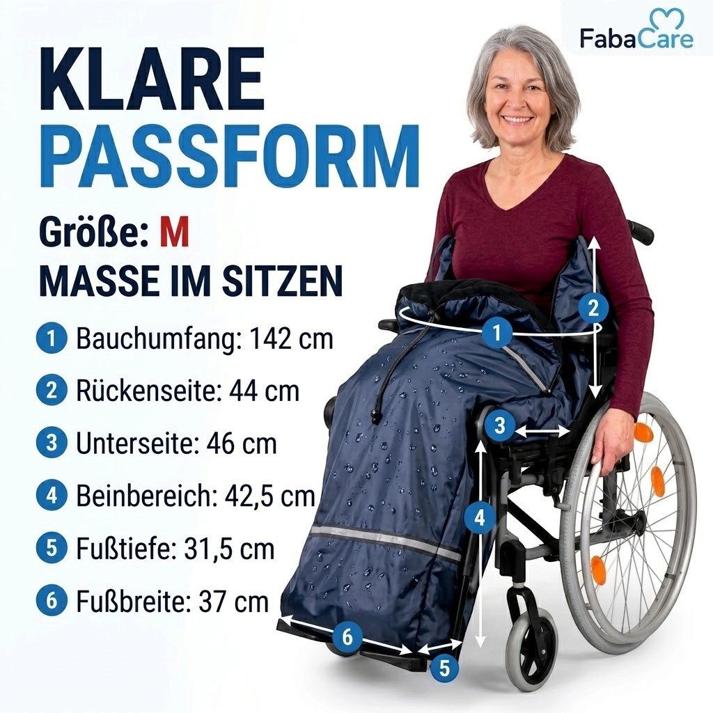 FabaCare Fußsack Thermo-Schlupfsack für Rollstuhl, Rollstuhldecke warm, wetterfest – Bild 3 von 5