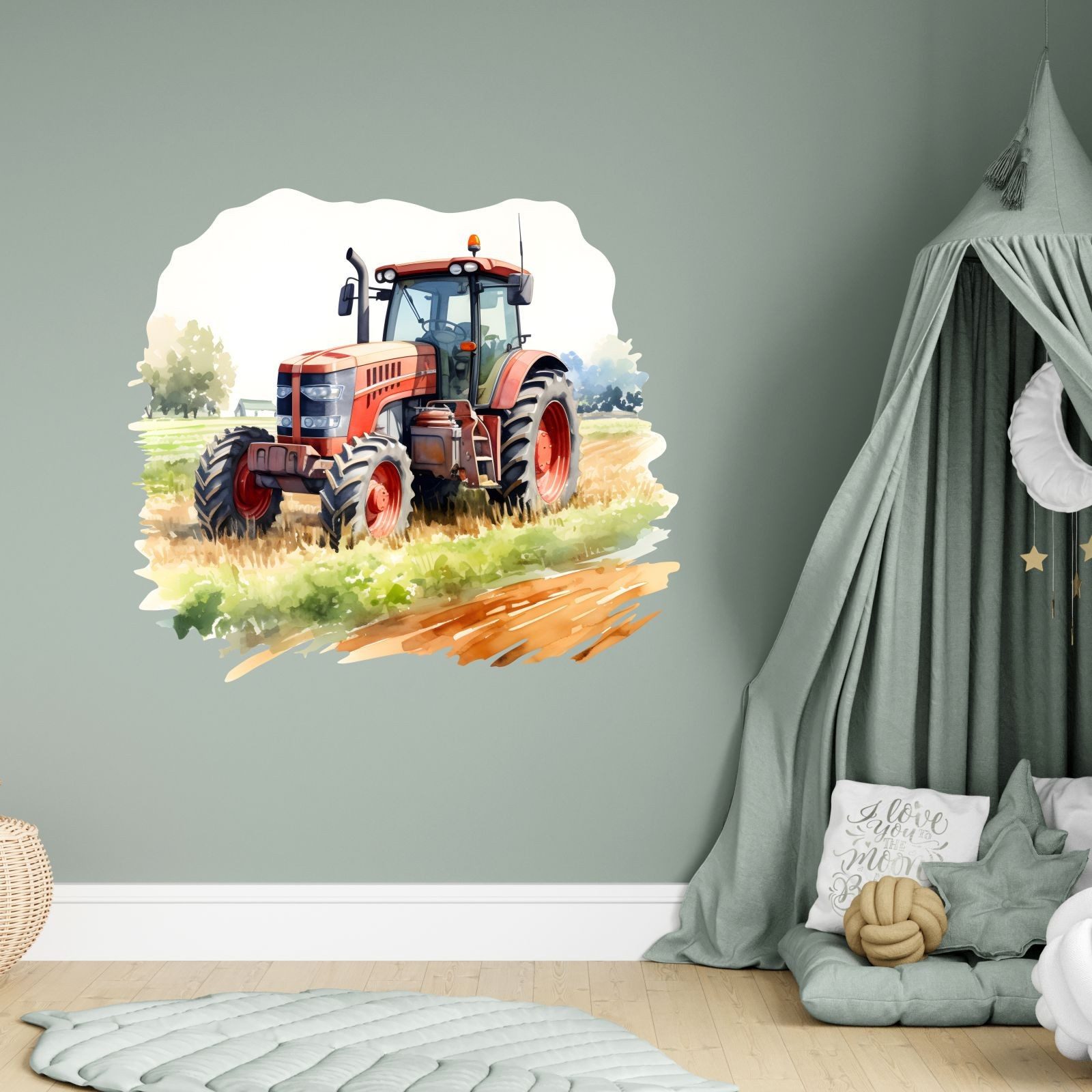 nikima Wandtattoo 249 Wandtattoo roter Traktor - Größe 500 x 500 mm (PVC-Fo günstig online kaufen