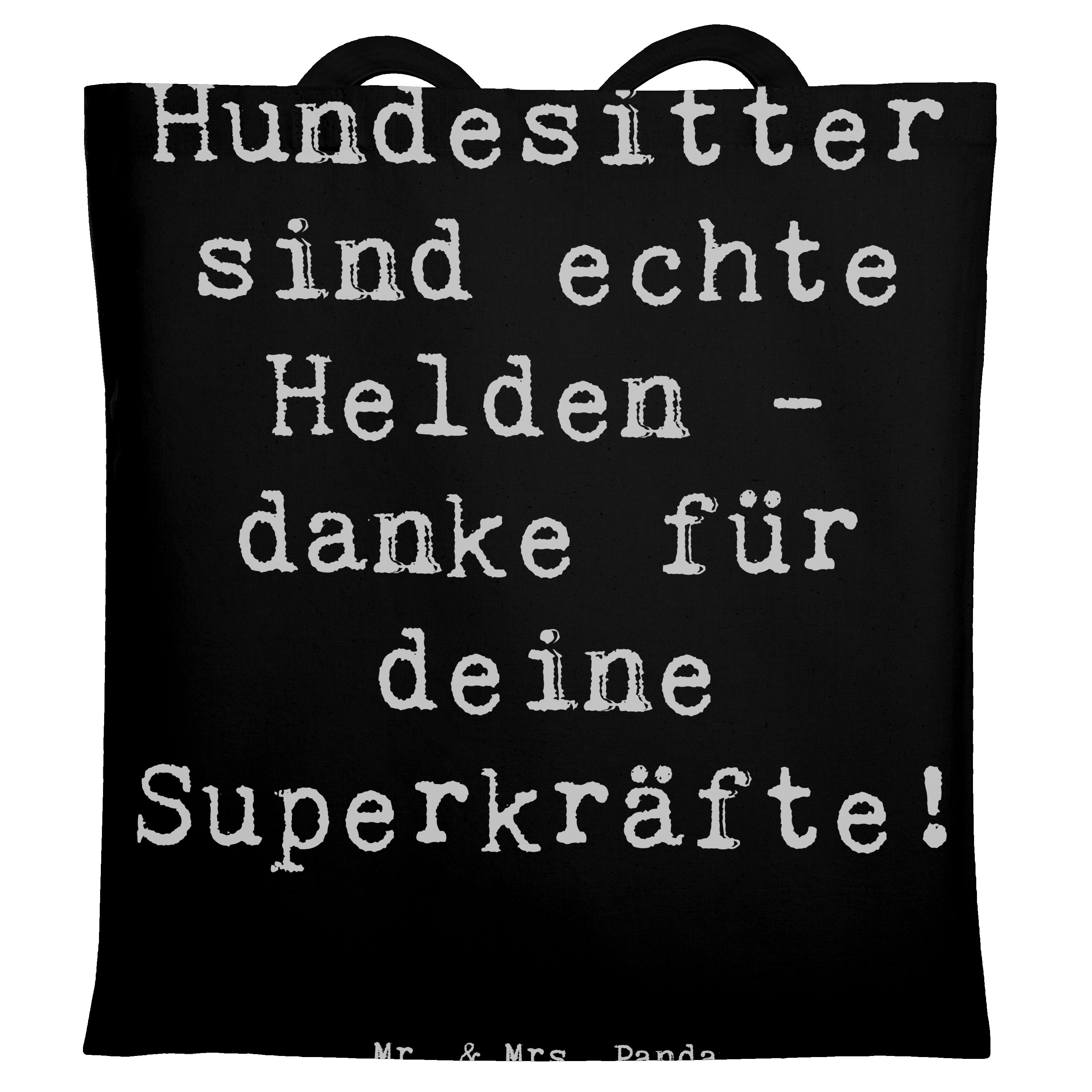 Tragetasche Hundesitter Helden - Schwarz - Geschenk, Hundesitting, Besondere Aufm