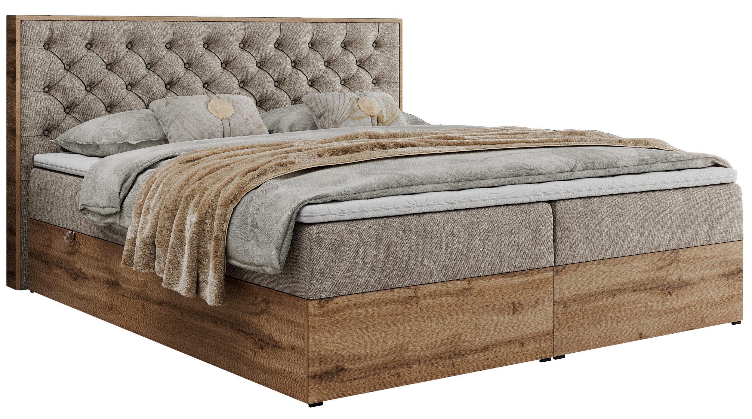 MKS MÖBEL Boxspringbett ALBERO 3 (Packung, Set, Topper T25, T30-Schaum, Sta günstig online kaufen