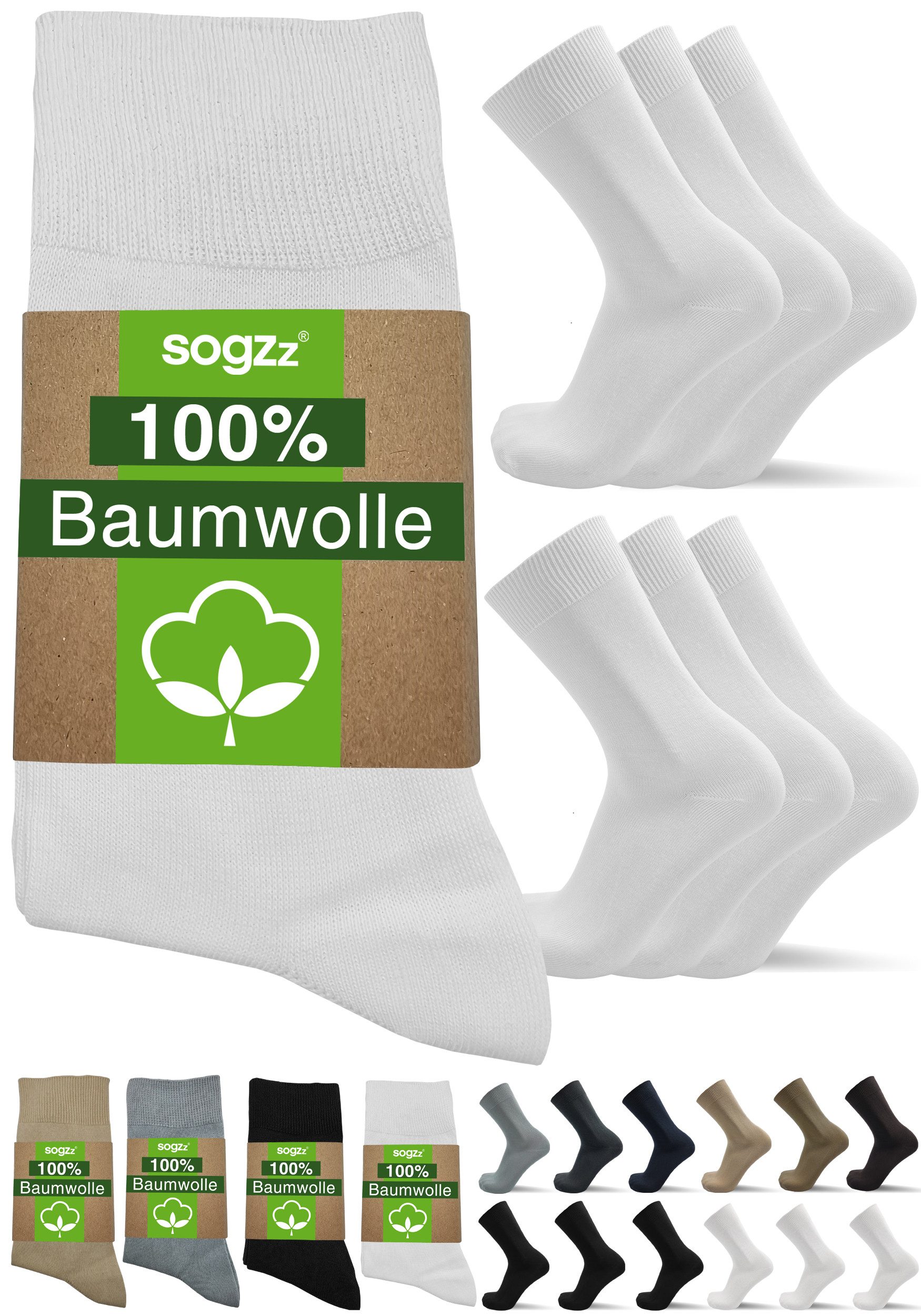 sogzz Businesssocken 6-12 Paar 100% Baumwolle Herren Herrensocken Schwarz W günstig online kaufen