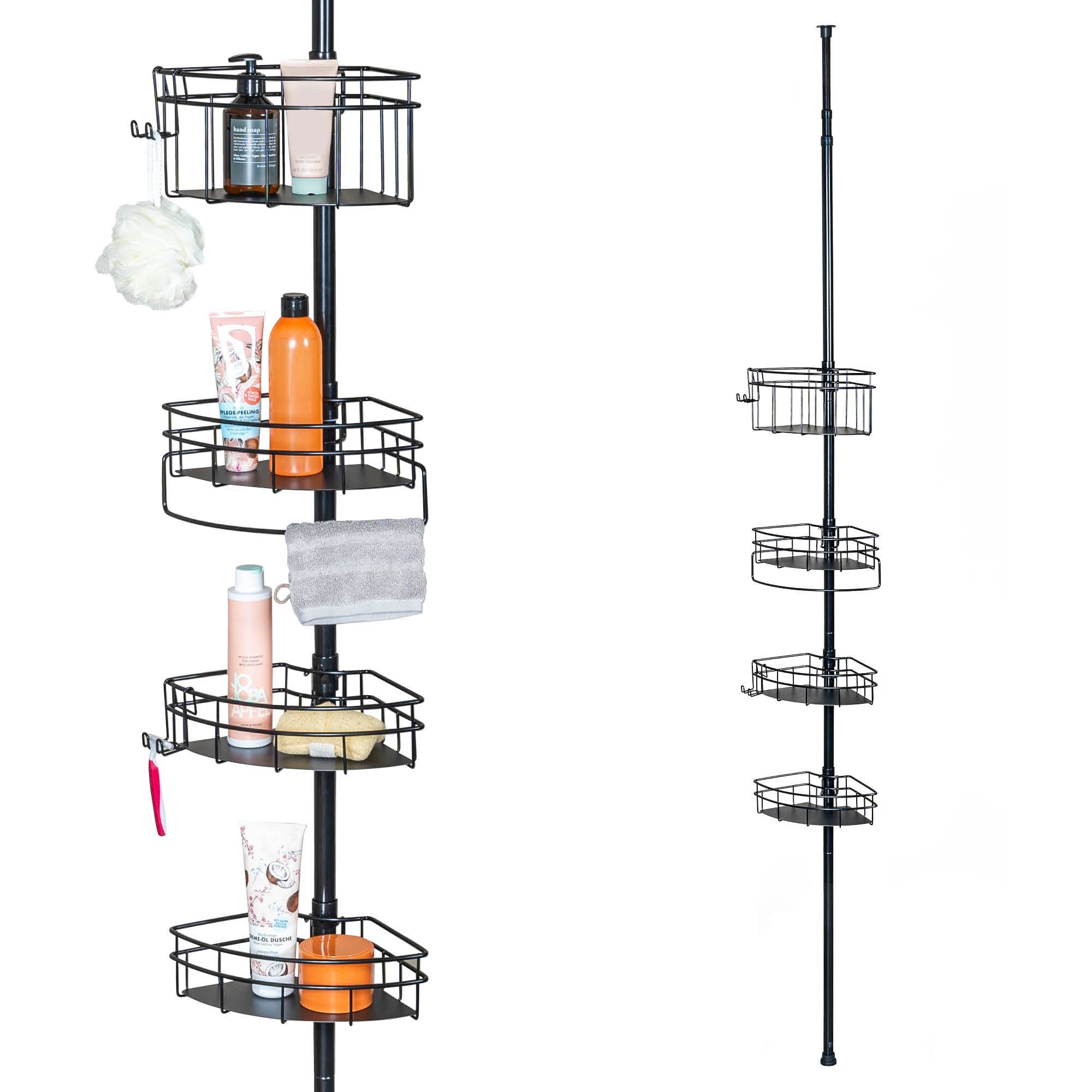 bremermann Teleskopregal Teleskop-Eckregal, 4 Körbe, 2 Haken, bis max. ca. 290 cm