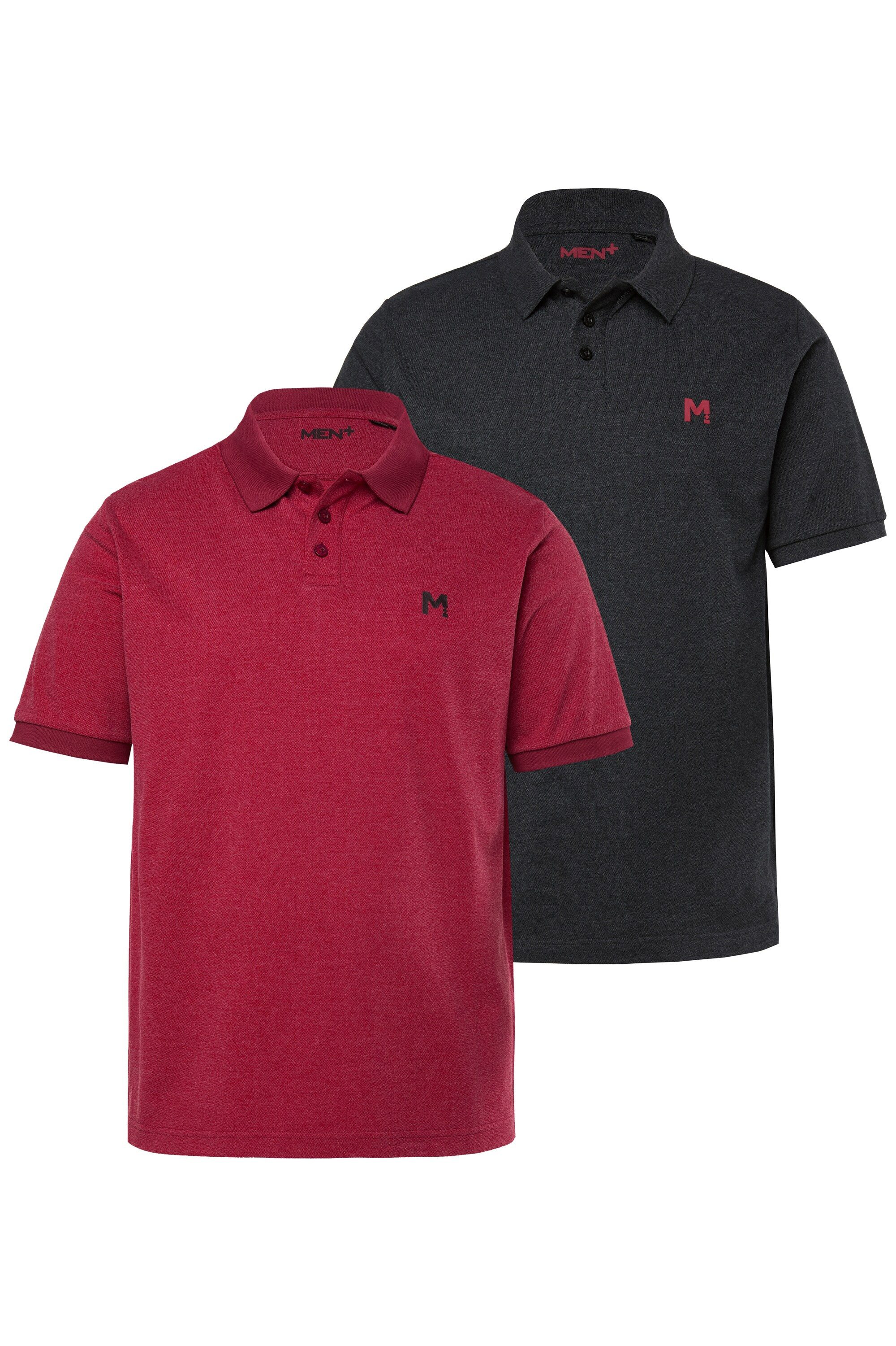 Men Plus Poloshirt Men+ Poloshirts 2er-Pack Basic Piqué Halbarm günstig online kaufen